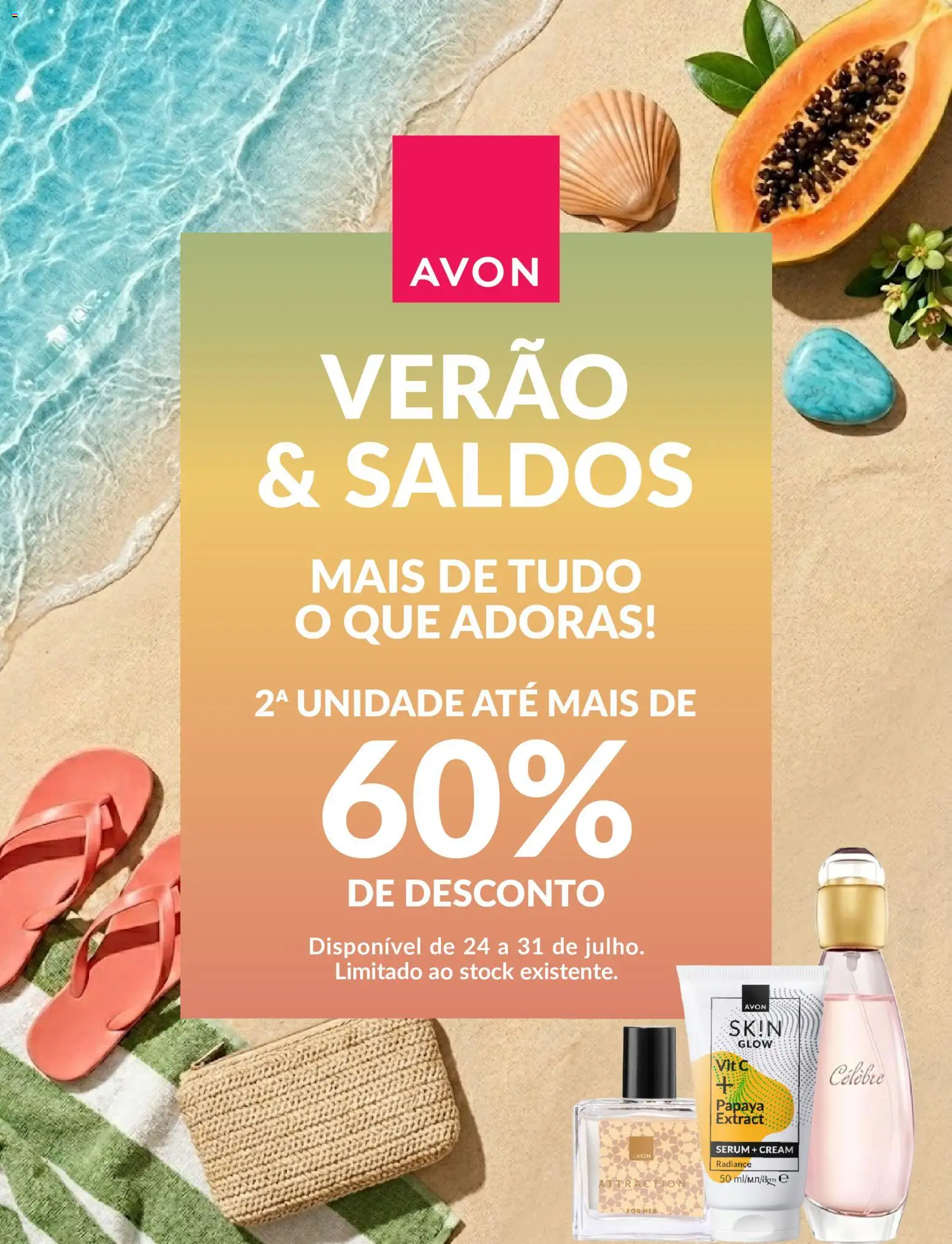 Avon Verão Saldos │ válido de 24/07/2026 | Página: 1 | Produtos: Sérum