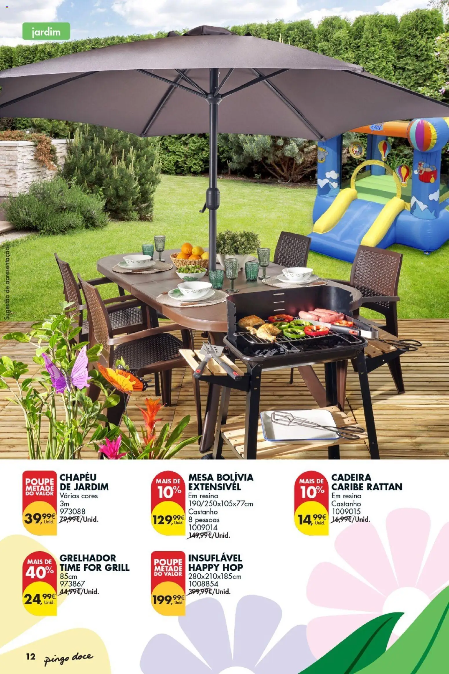 Pingo Doce Bazar Ar Livre │ válido de 05.05.2026 | Página: 12 | Produtos: Chapéu, Mesa, Cadeira