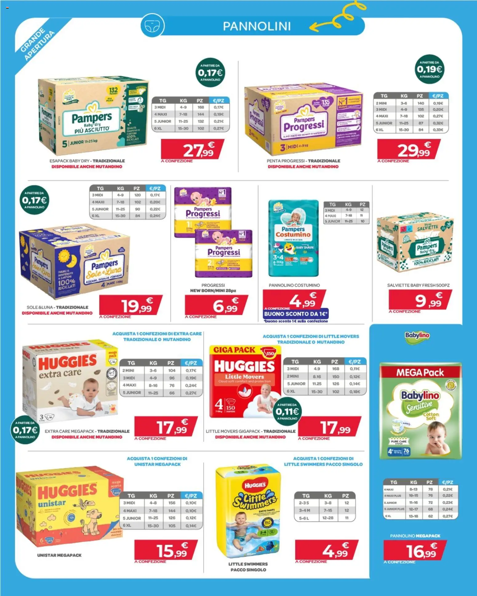Volantino Toys Center del 30/07/2026 | Pagina: 14 | Prodotti: Pannolini, Lime, Pampers