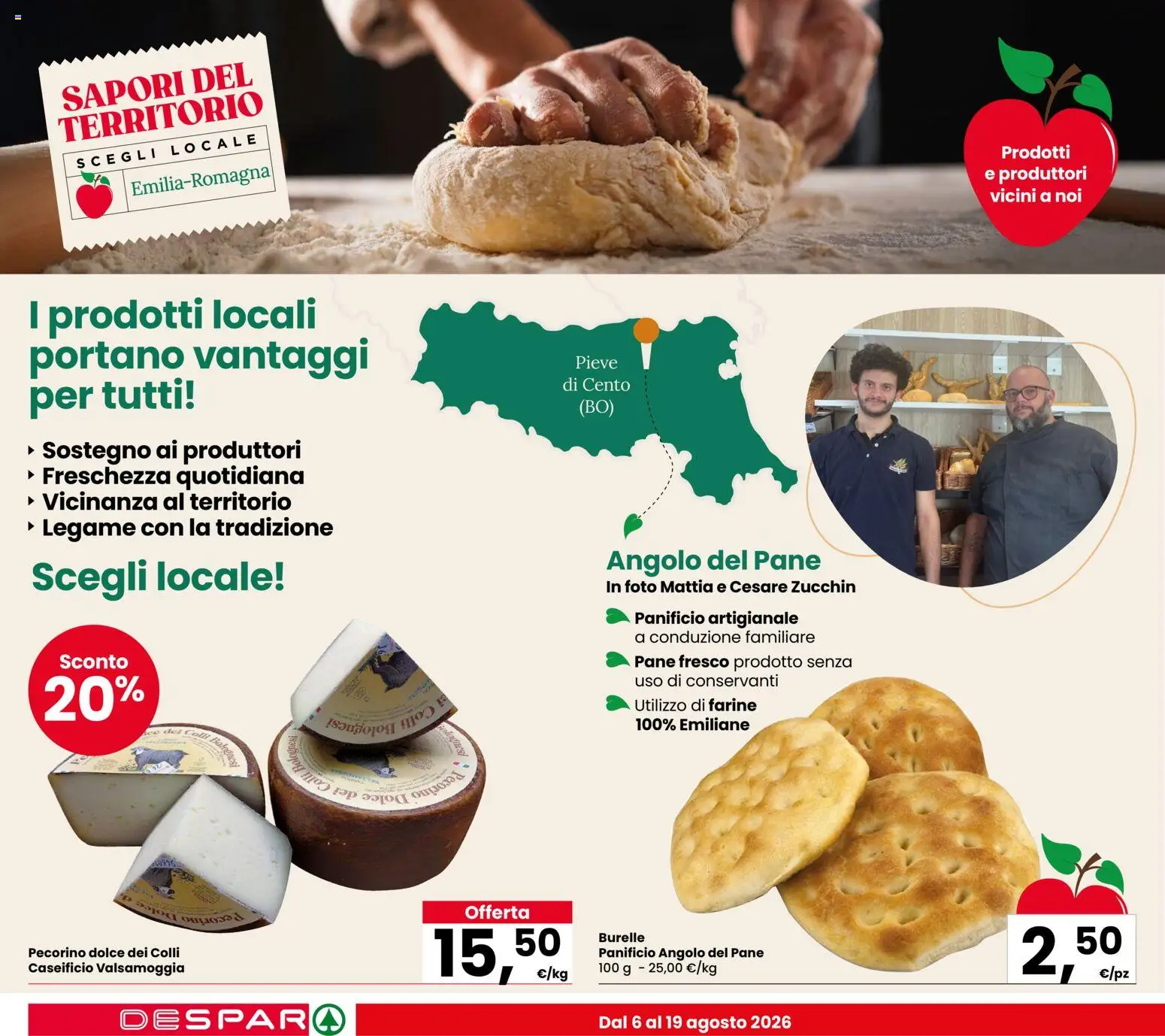 Volantino Despar del 06/08/2026 | Pagina: 2 | Prodotti: Pane, Pecorino