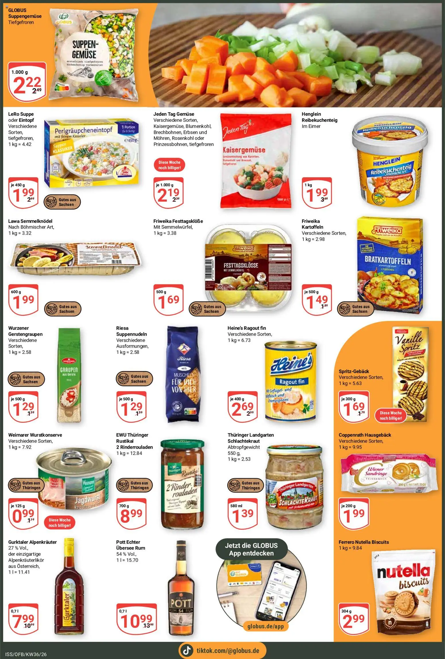 Globus Prospekt – gültig ab 31.08.2026 | Seite: 3 | Produkte: Rinderrouladen, Nutella, Vanille, Erbsen
