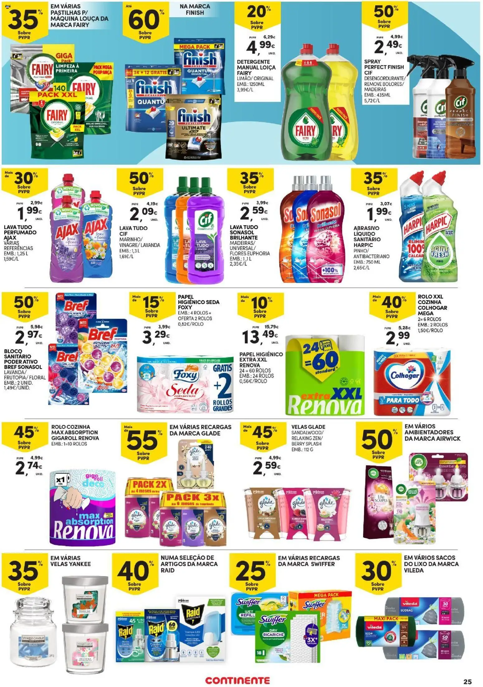 Continente Açores │ válido de 03/09/2026 | Página: 25 | Produtos: Louça, Detergente, Madeiras, Velas