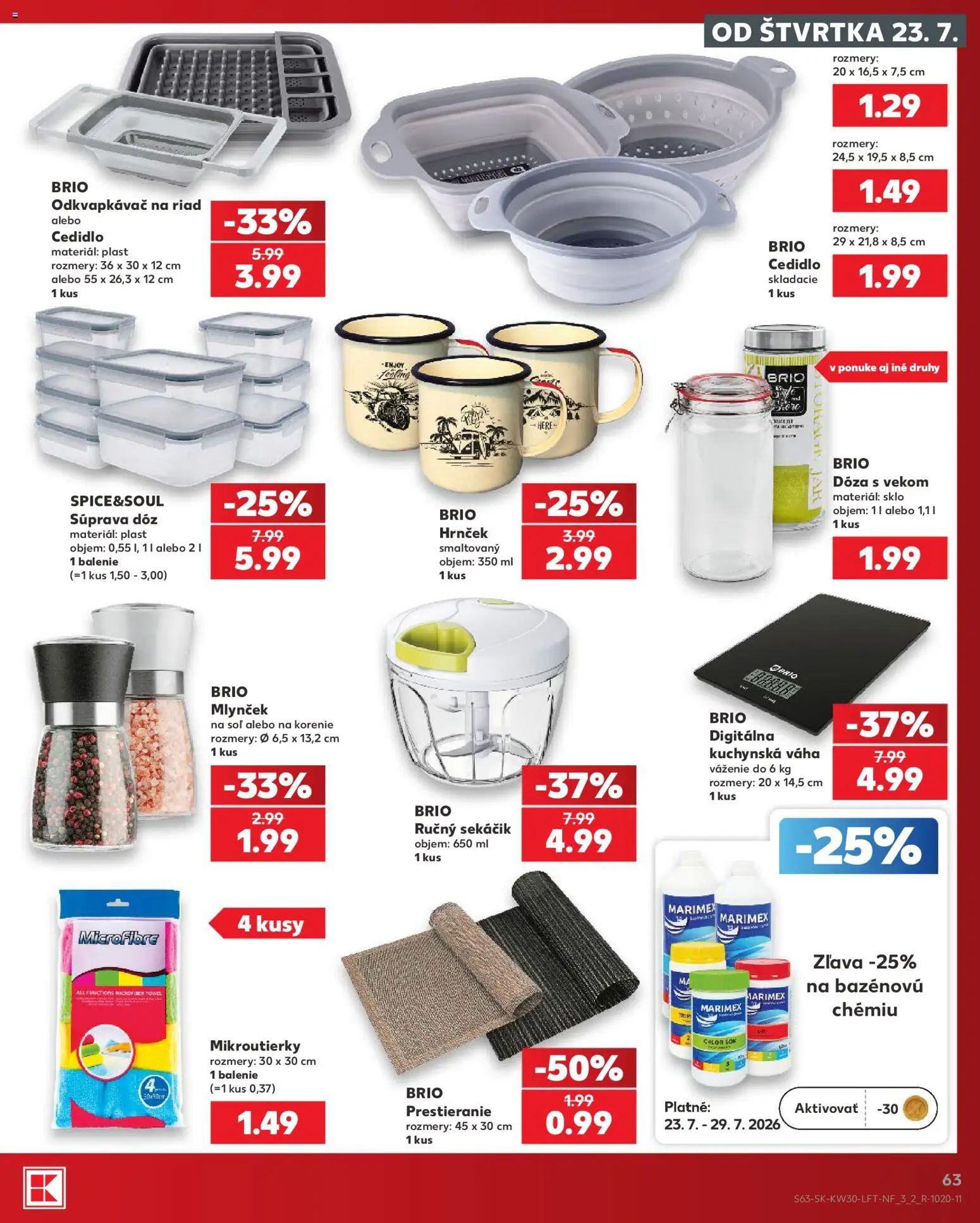 Nové Kaufland akcie – leták je platný od 23.07.2026 | Strana: 63 | Produkty: Korenie, Soľ, Váha, Mlynček