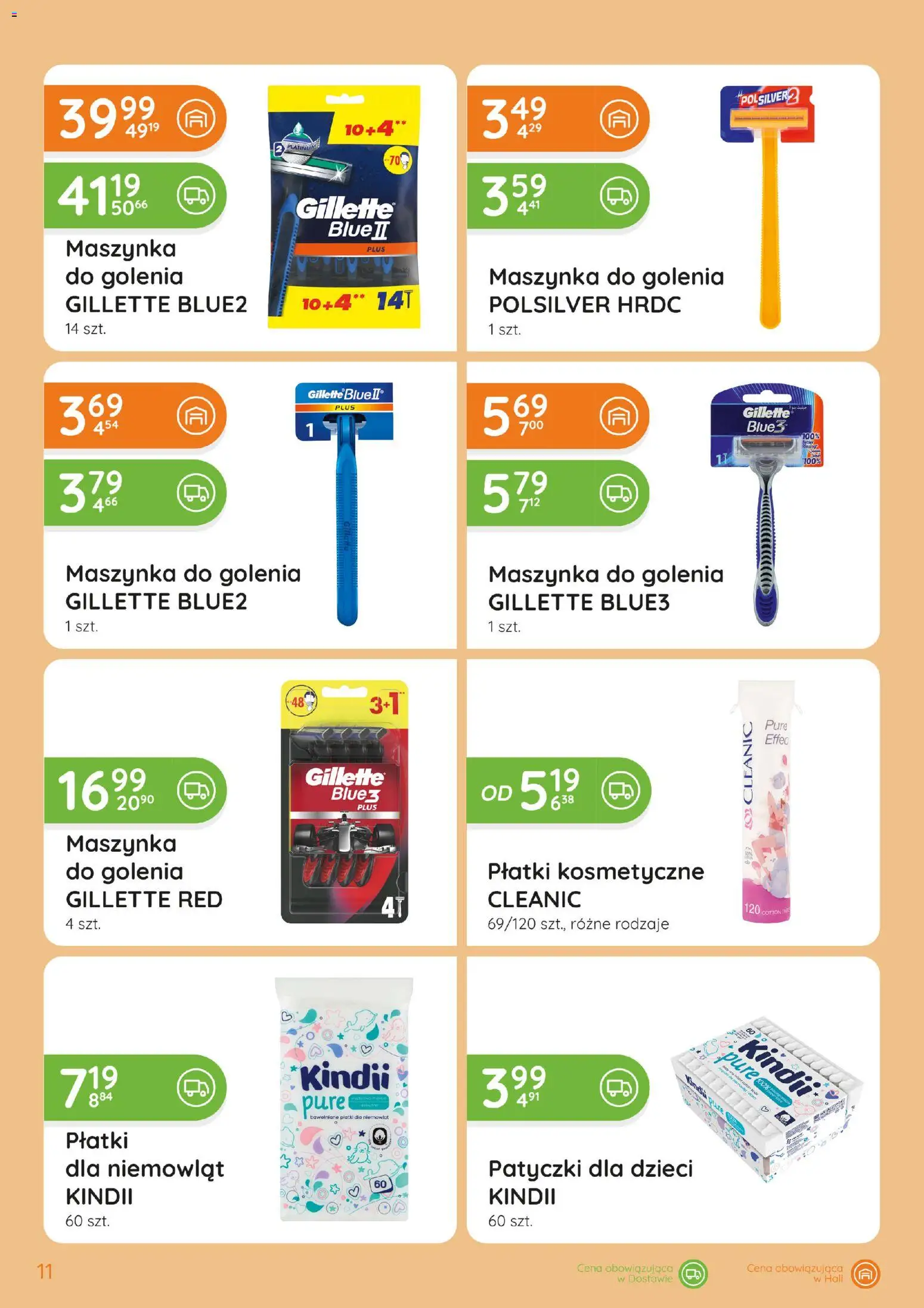 Eurocash gazetka - Katalog Chemiczny od 01.10.2026 | Strona: 11 | Produkty: Gillette, Maszynka do golenia, Płatki kosmetyczne, Płatki