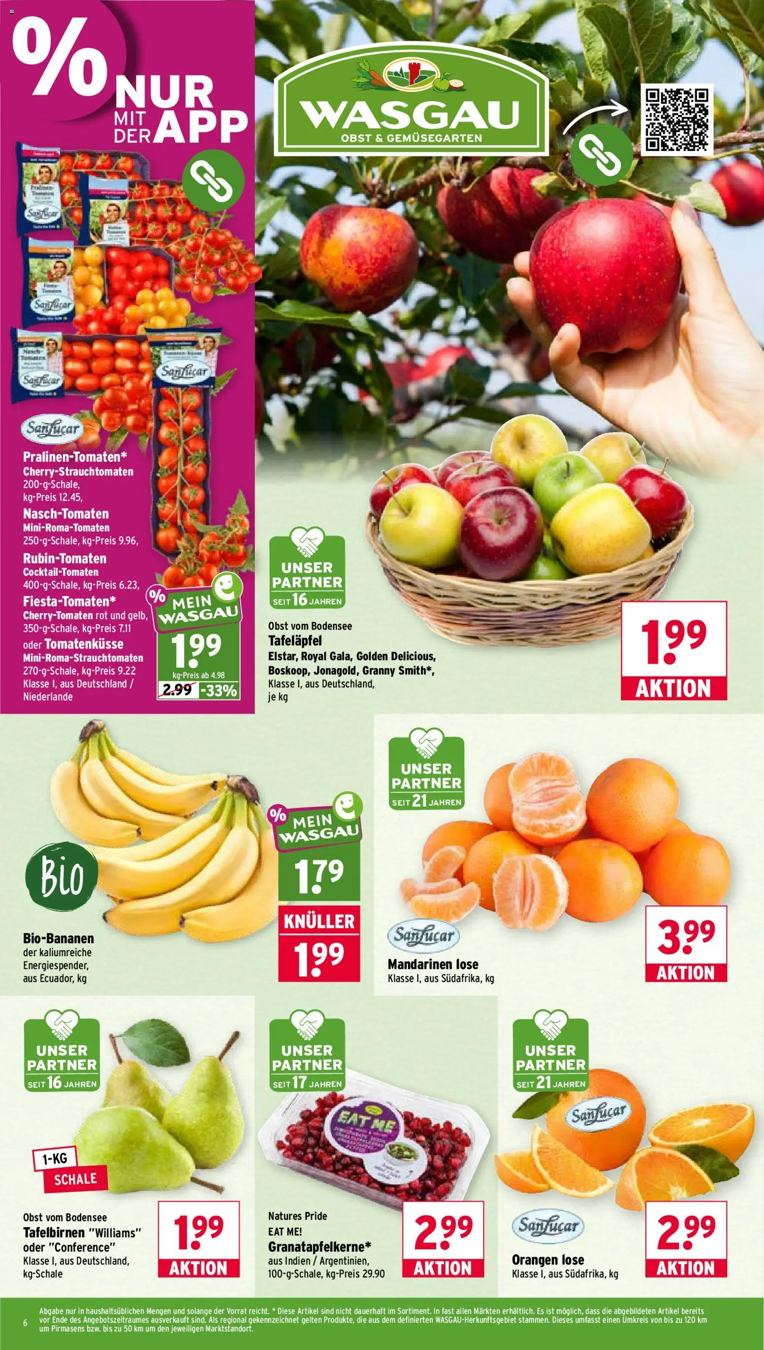 Wasgau Prospekt – gültig ab 12.10.2026 | Seite: 6 | Produkte: Mandarinen, Orangen, Obst