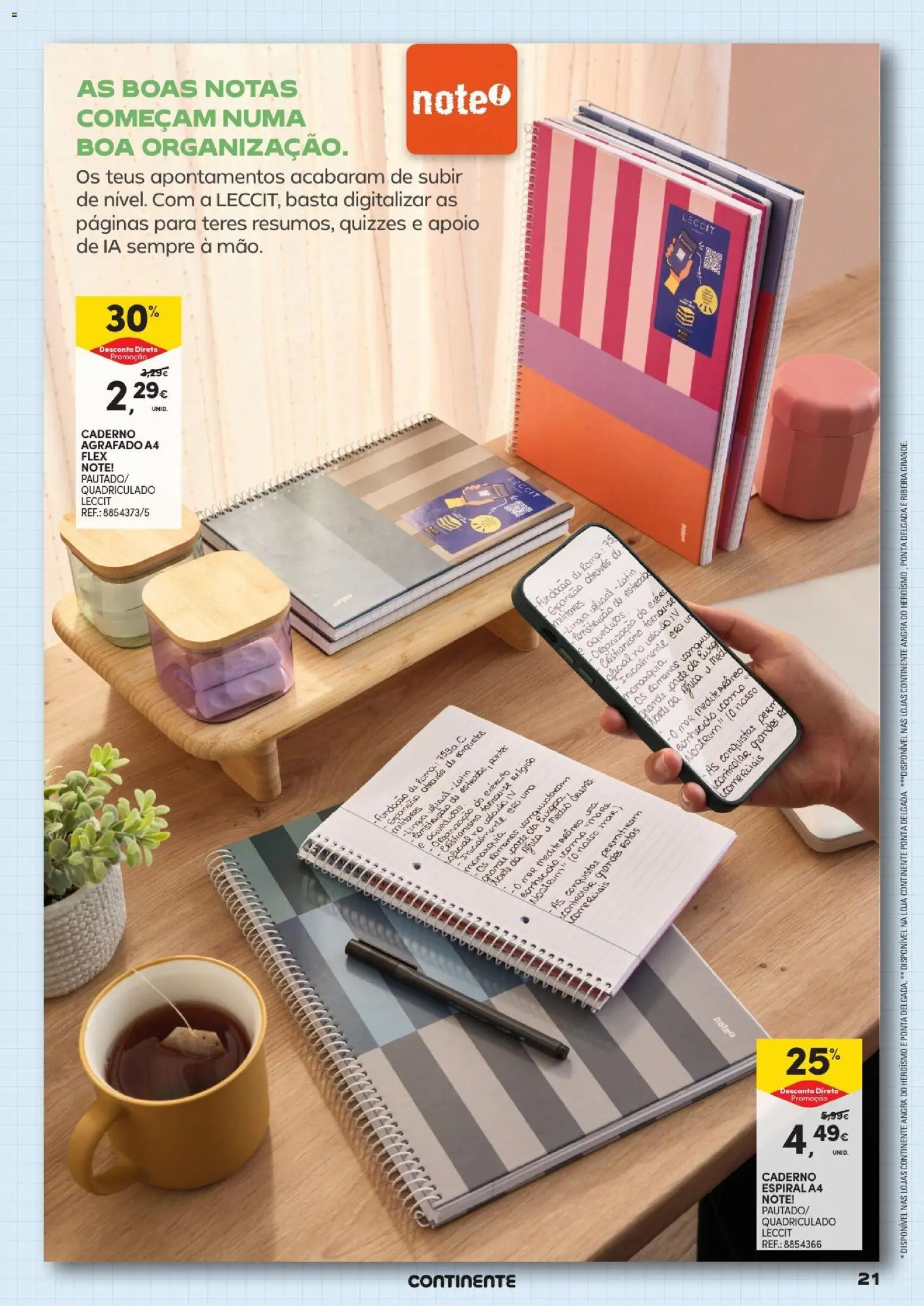 Continente - Açores Regresso às Aulas │ válido de 25/08/2026 | Página: 21 | Produtos: Caderno, Romã