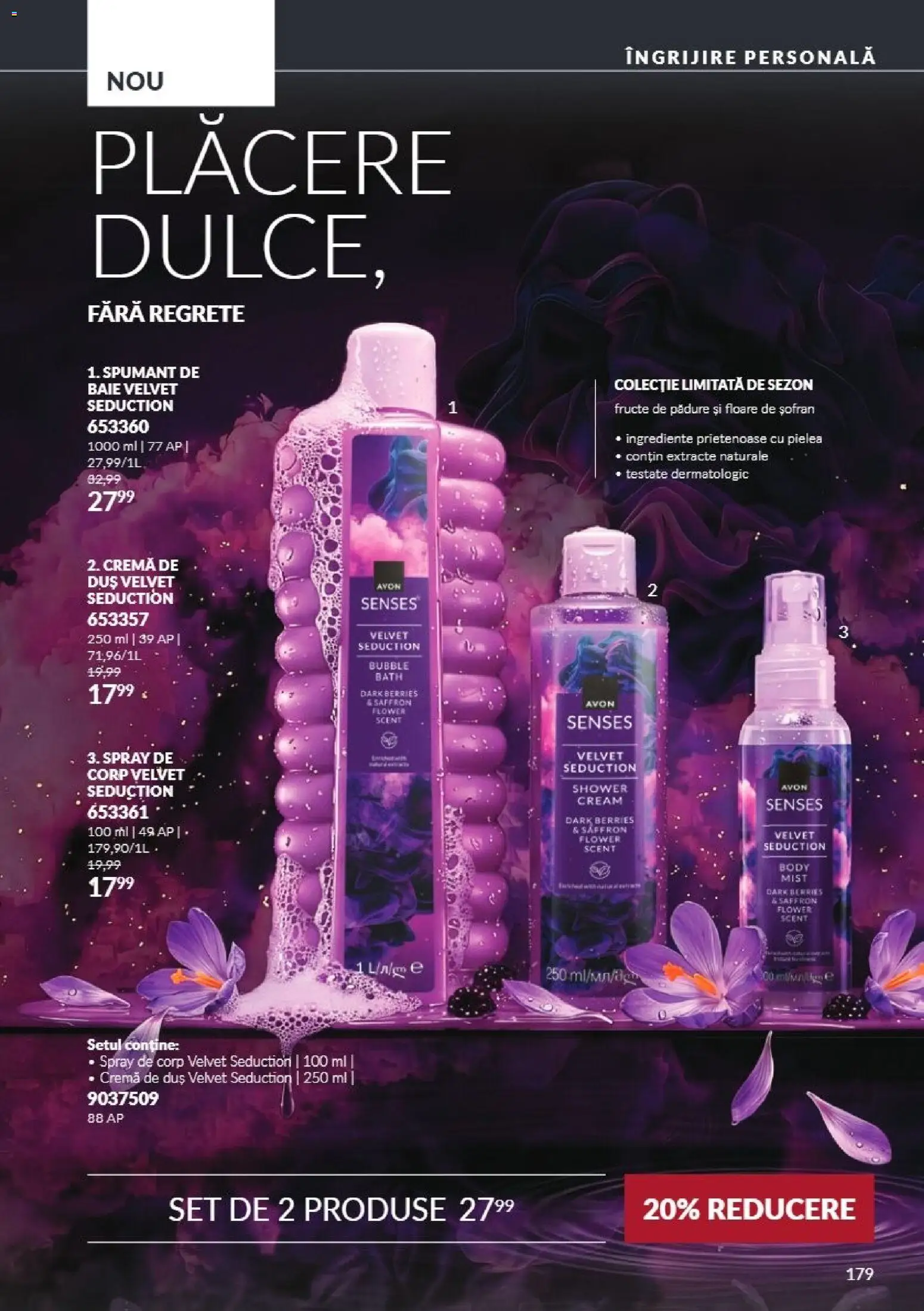 Noul catalog Avon – valabil de la 01.10.2026 | Pagină: 179 | Produse: Body, Fructe de pădure, Fructe, Spumant de baie