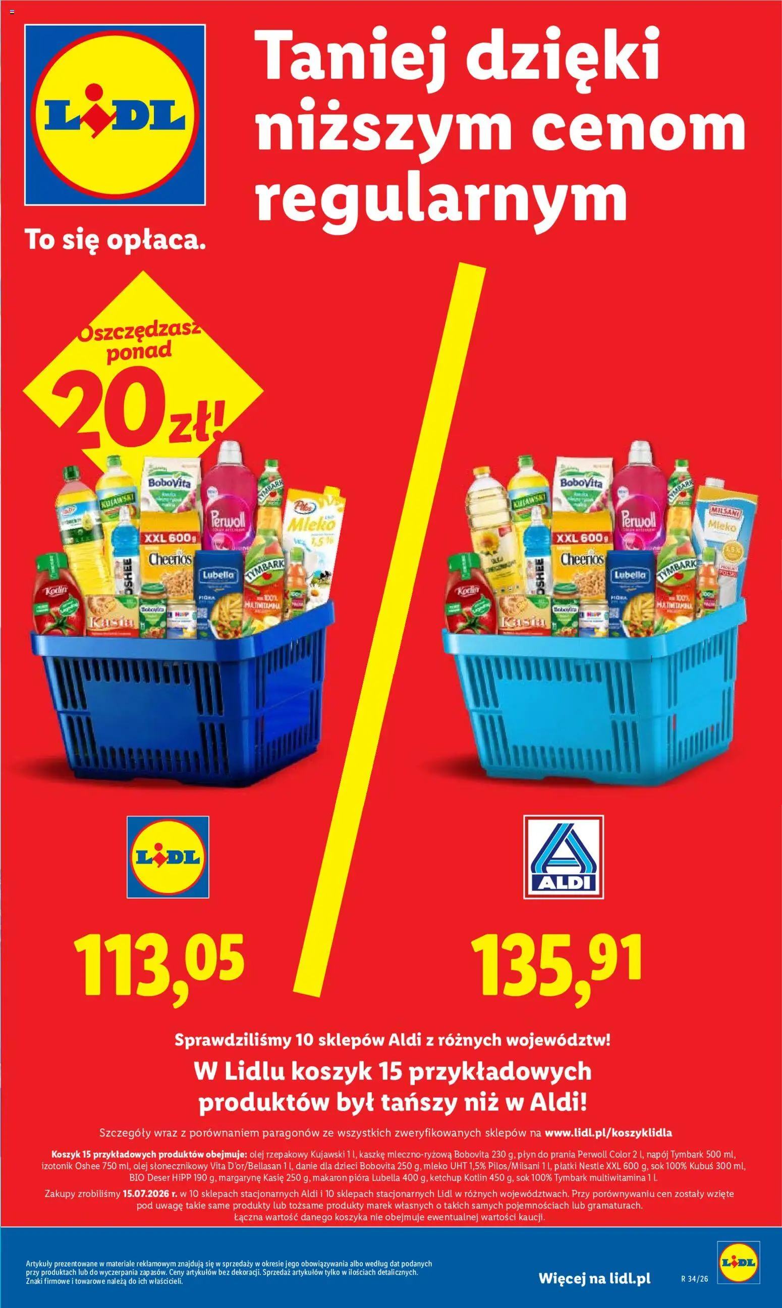 Lidl Polsko leták od 20.08.2026 | Strana: 3 | Produkty: Mléko, Olej, Perwoll, Hipp