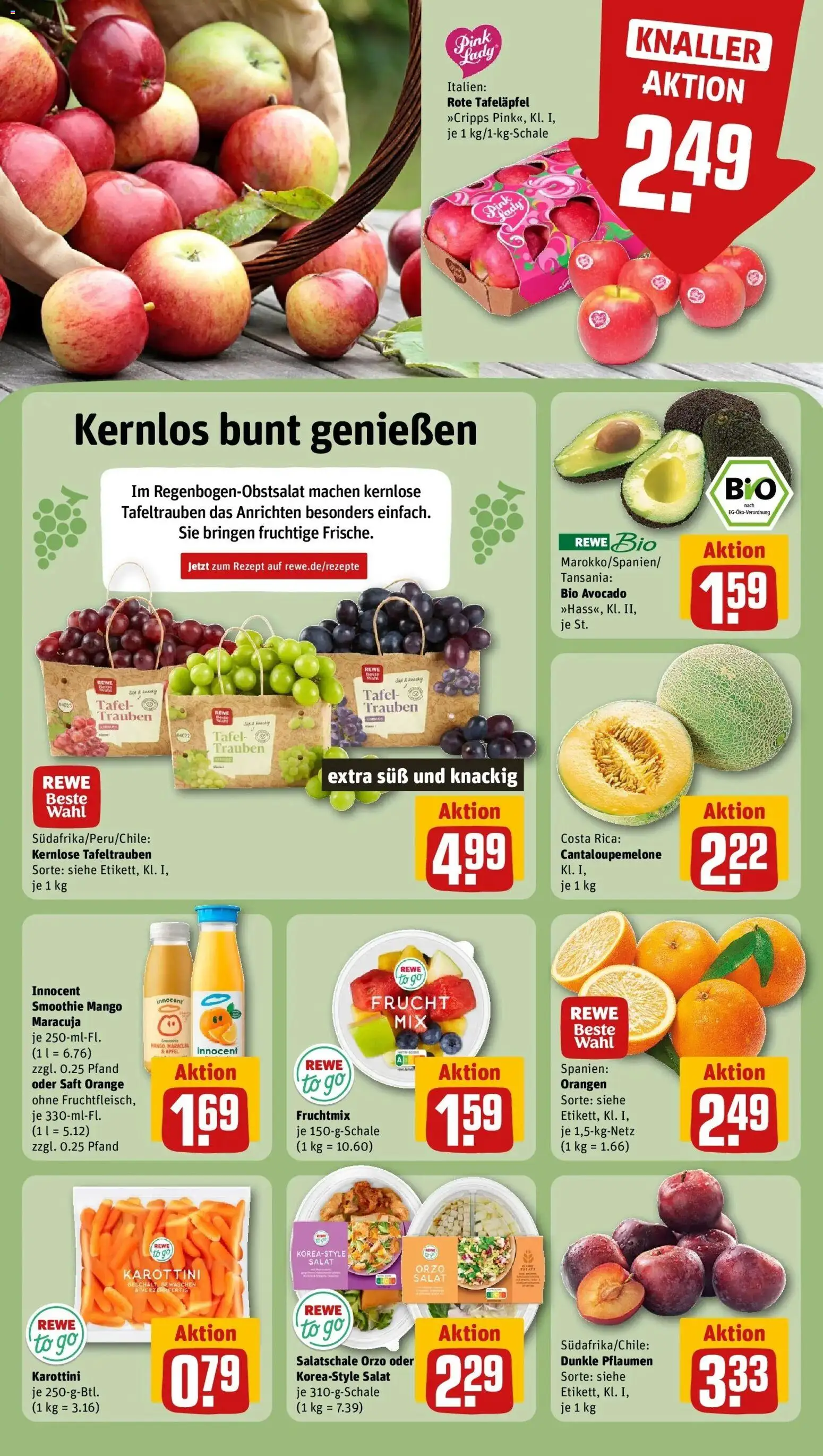 Rewe Prospekt Memmingen	 – gültig ab 12.04.2026 | Seite: 4 | Produkte: Trauben, Orangen, Avocado, Saft