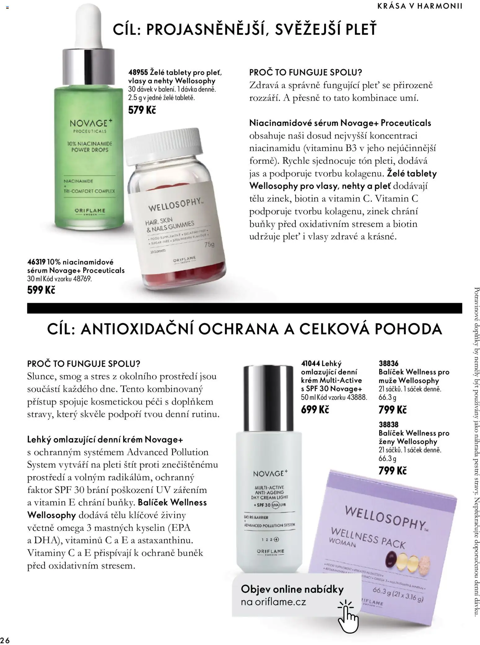 Oriflame katalog Novage+ Proceuticals od 30.09.2026 | Strana: 26 | Produkty: Vitamin c, Omega 3, Krém, Sáček
