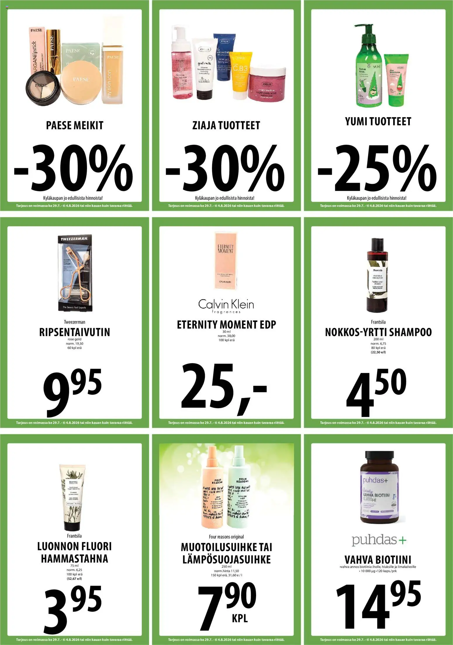 Tuuri tarjoukset – voimassa 29/07/2026 alkaen | Sivu: 18 | Tuotteet: Ripsentaivutin, Shampoo, Muotoilusuihke, Hammastahna
