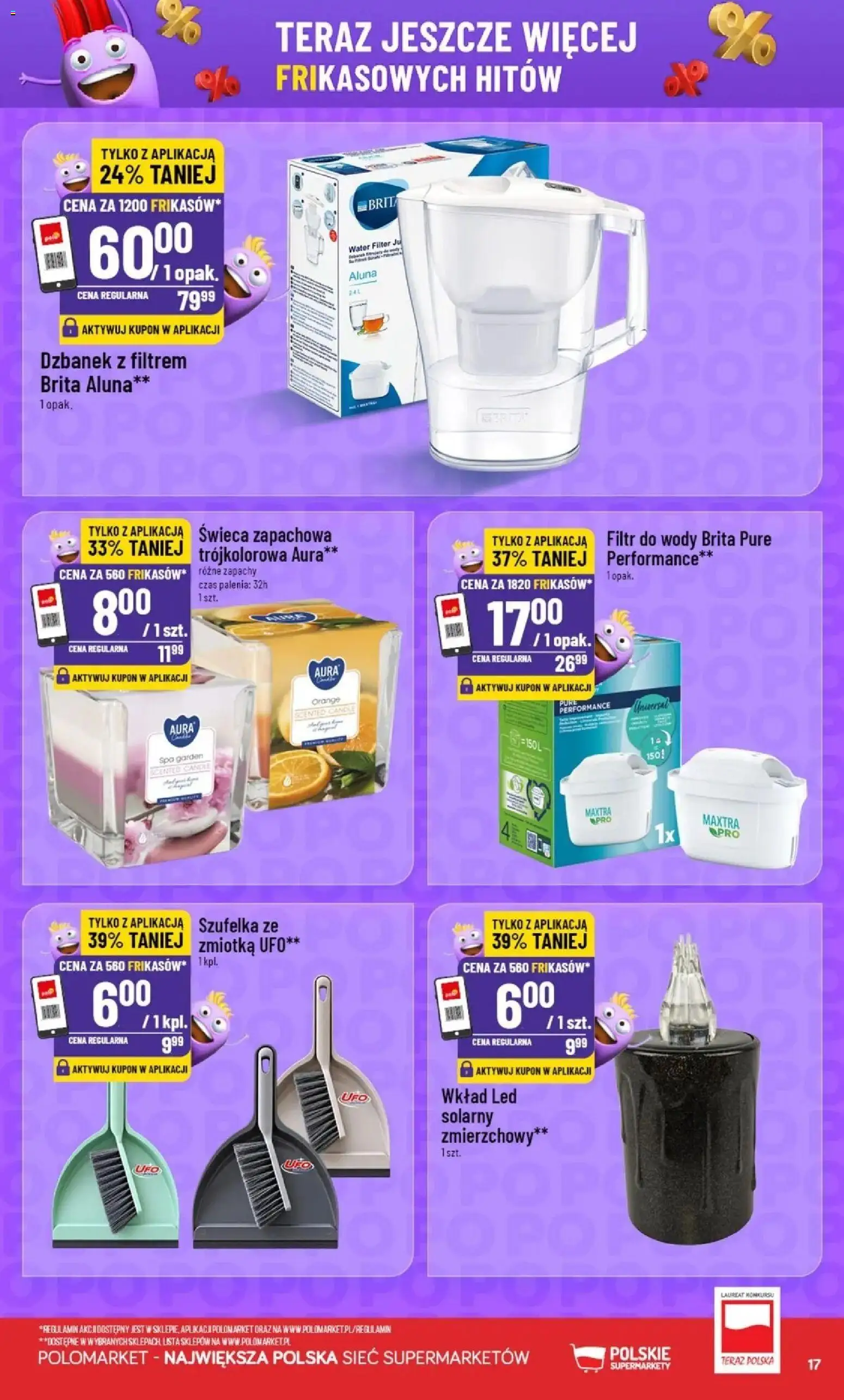 Nowa POLOmarket gazetka od jutra 26.08.2026 | Strona: 17 | Produkty: Dzbanek, Filtr do wody, Świeca