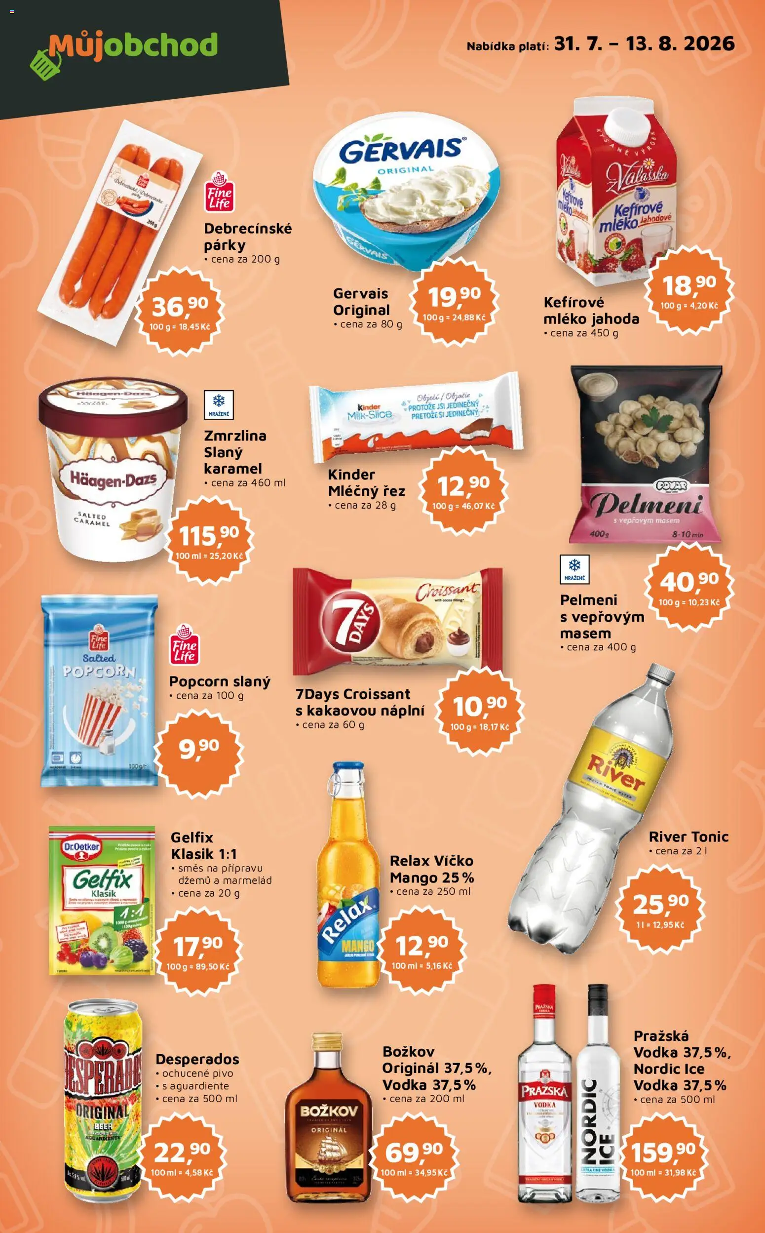 Můj obchod leták - Brand od 31.07.2026 | Strana: 2 | Produkty: Mléko, Vodka, Desperados, Kinder
