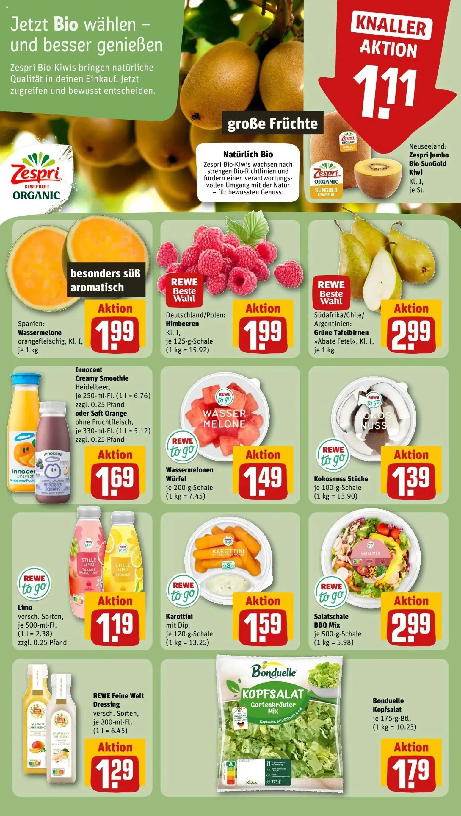 Rewe Prospekt Deizisau – gültig ab 13.07.2026 | Seite: 6 | Produkte: Wasser, Zitrone, Saft, Kiwi