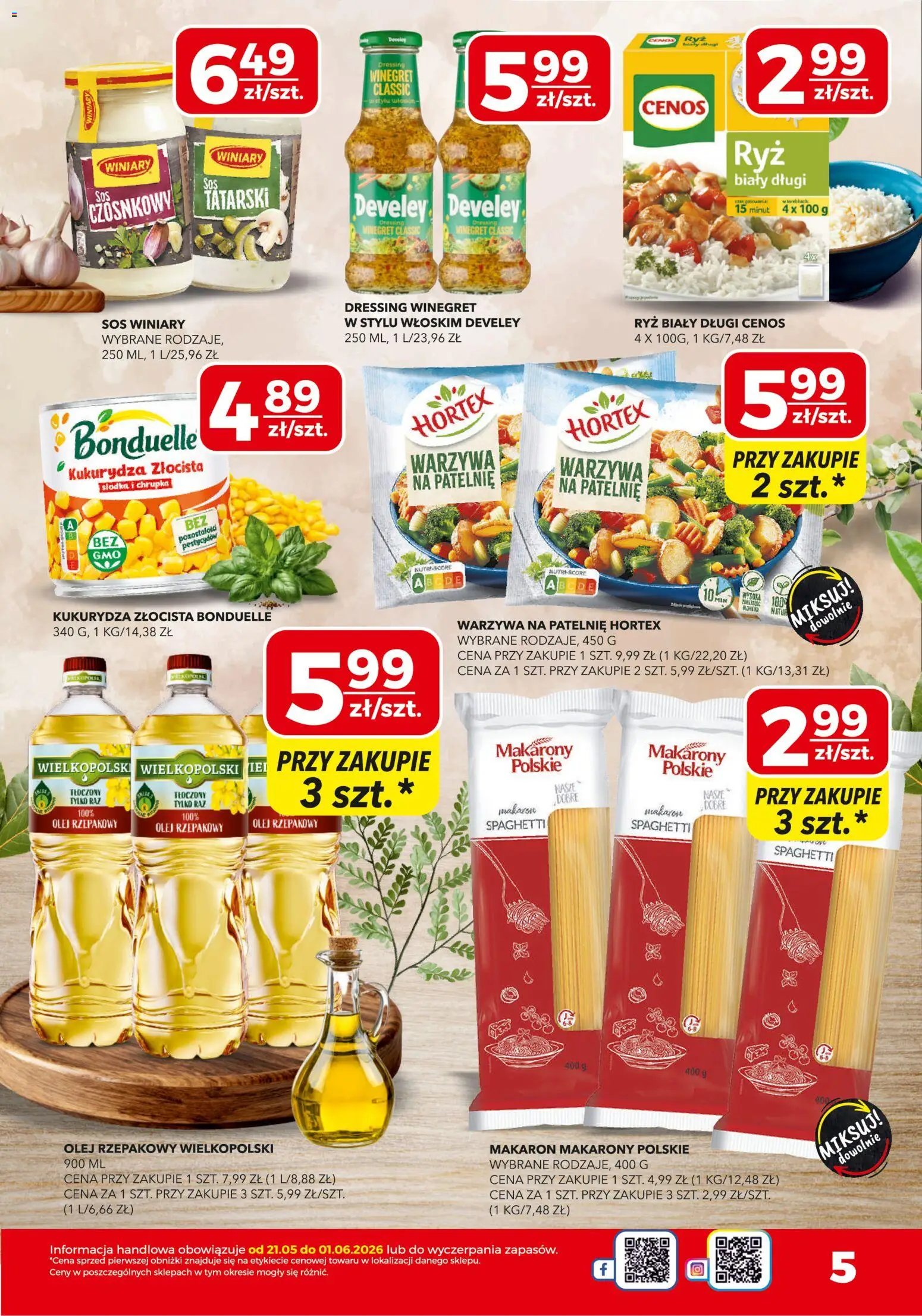 Top Market gazetka od 21.05.2026 | Strona: 5 | Produkty: Warzywa na patelnie, Kukurydza, Ryż, Sos