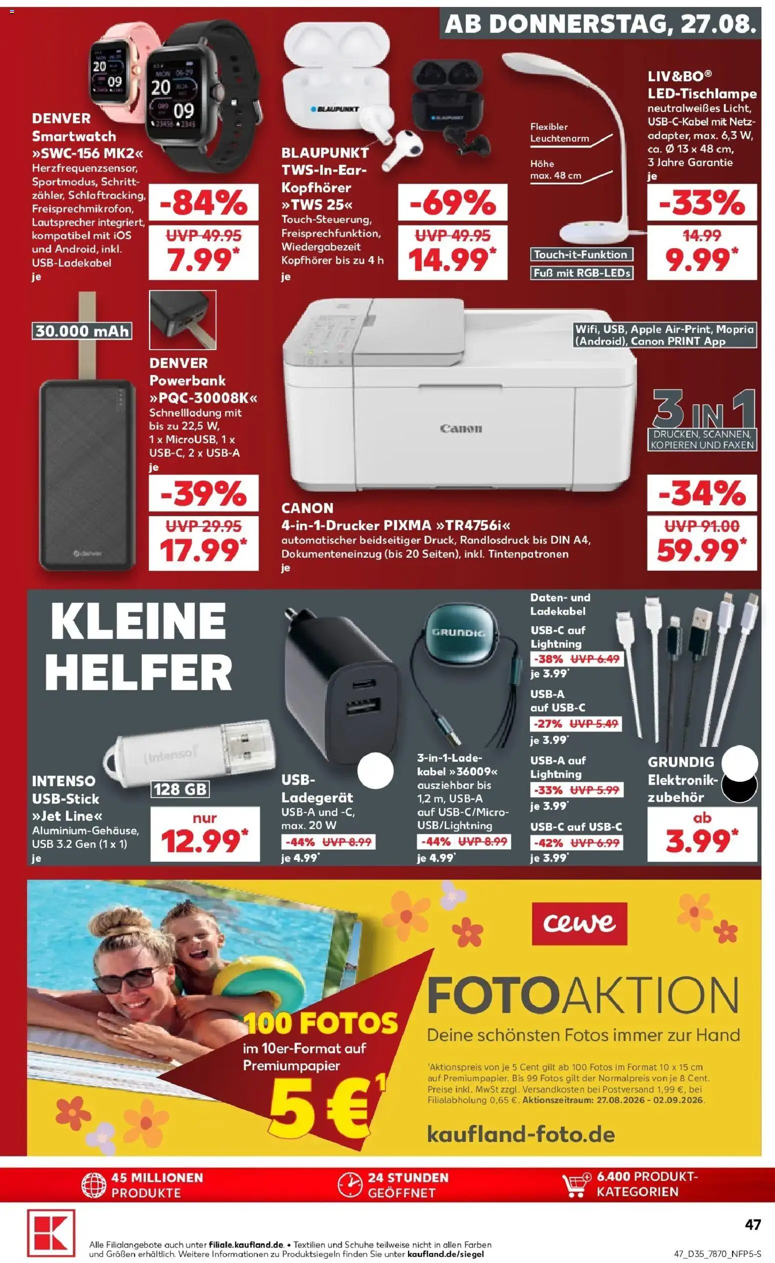 Prospekt Kaufland ab 24.08.2026 » Angebote Online zum Blättern | Seite: 58 | Produkte: Lautsprecher, USB, Smartwatch, Ladekabel