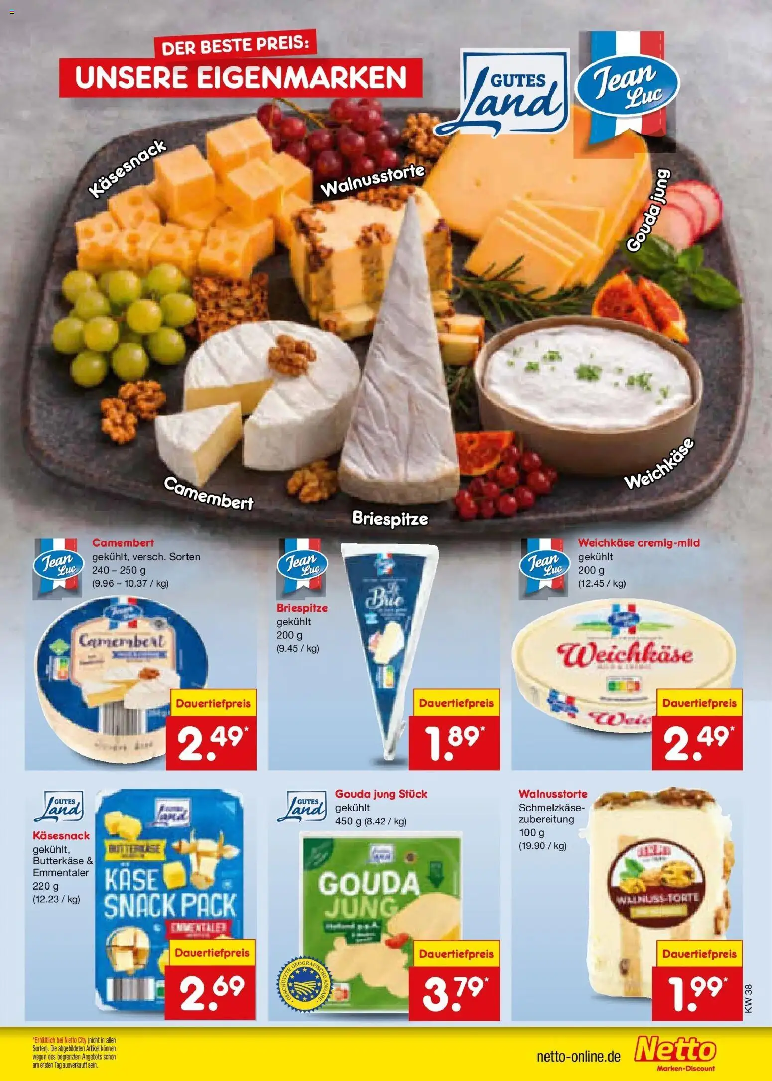 Netto Marken-Discount Prospekt Nürnberg – gültig ab 14.09.2026 | Seite: 35 | Produkte: Käse, Gouda, Camembert