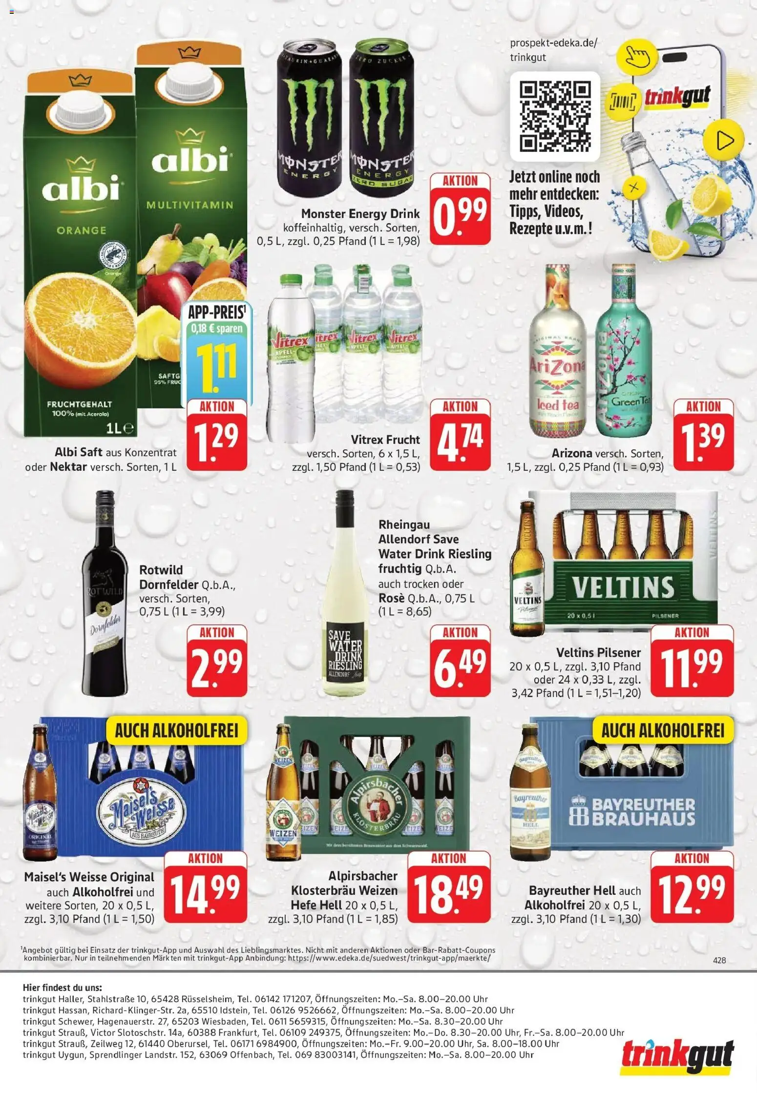 Trinkgut Prospekt Offenbach (ab 28.09.2026) » Angebote online | Seite: 6 | Produkte: Bayreuther hell, Äpfel, Monster, Veltins