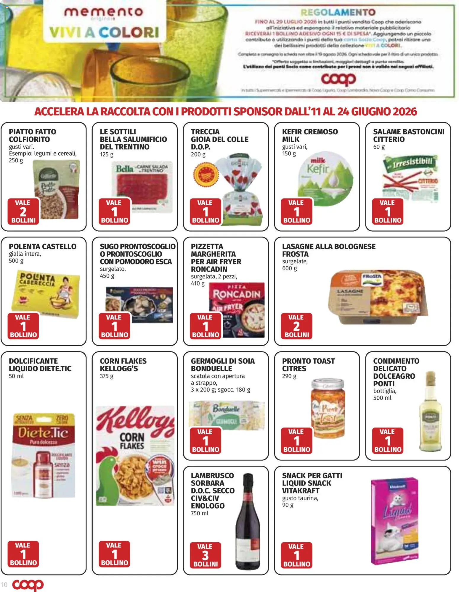 Volantino COOP del 11.06.2026 | Pagina: 10 | Prodotti: Salame, Pomodoro, Piatto, Sugo