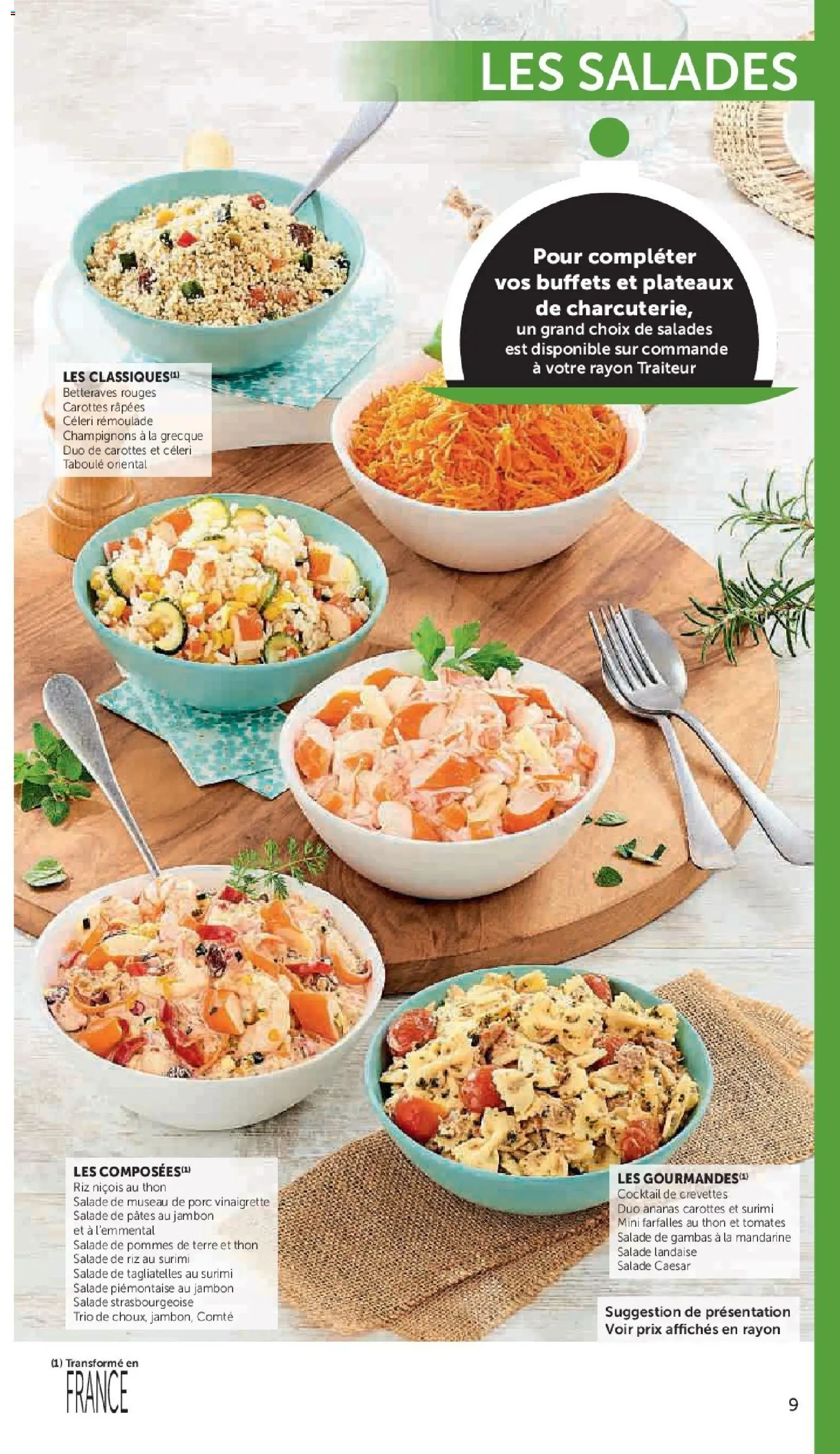 {H1} | Page: 9 | Produits: Crevettes, Thon, Riz, Pâtes