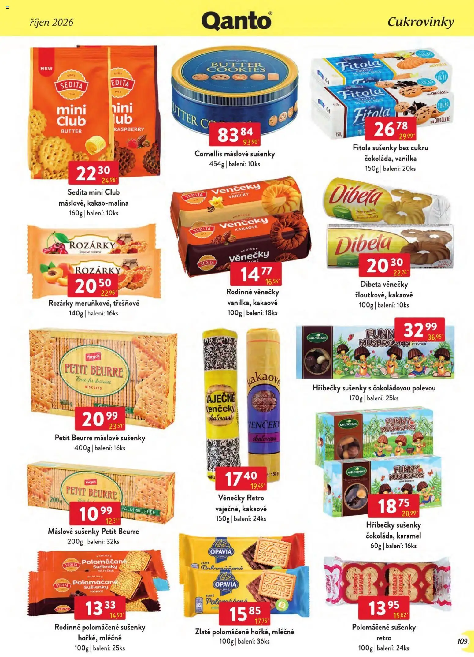 Astur & Qanto leták - Velkoobchod 10/2026 od 01.10.2026 | Strana: 109 | Produkty: Máslové sušenky, Cookies, Pečivo, Cukrovinky