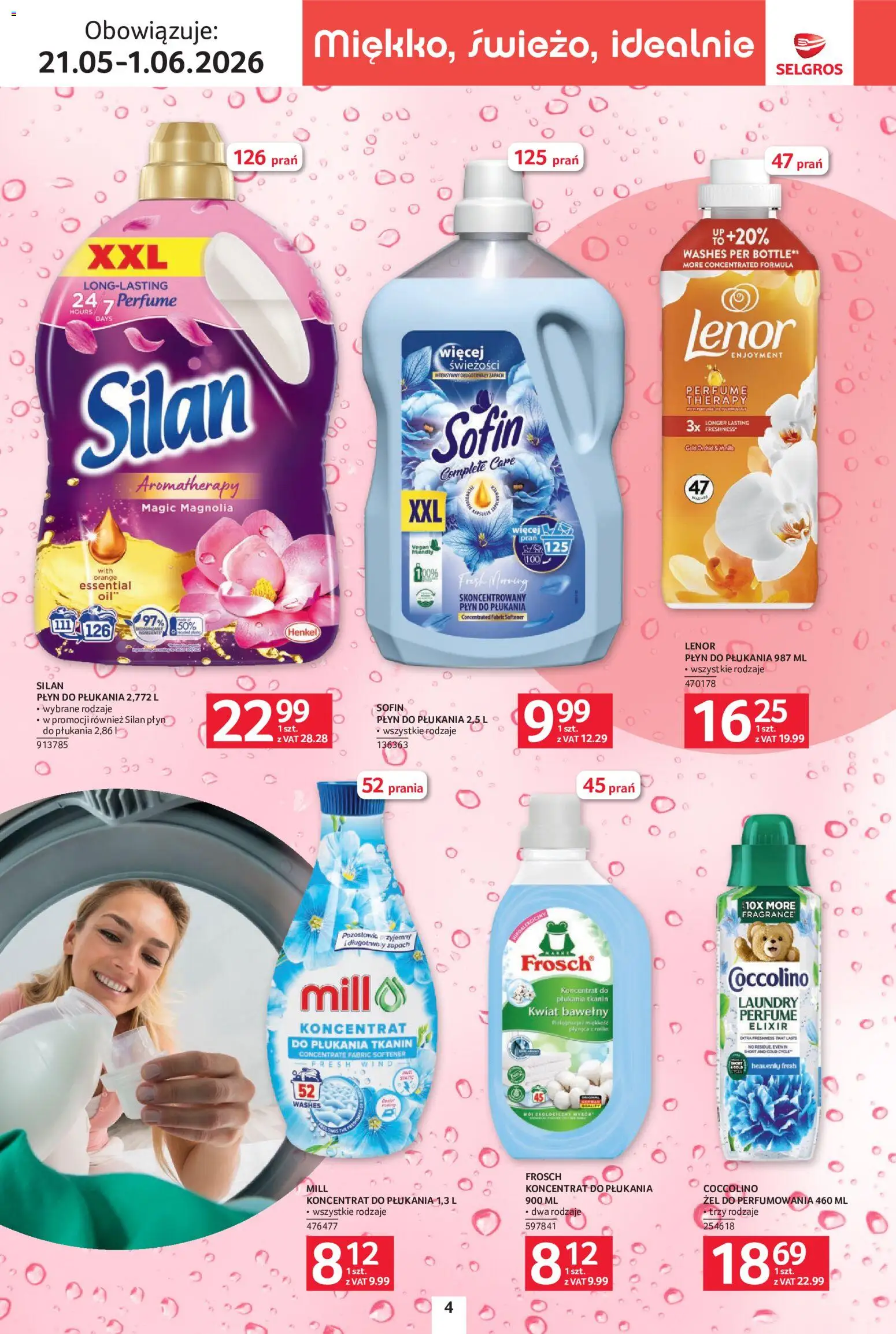 Selgros cash&carry gazetka - Sprzątanie od 21.05.2026 | Strona: 4 | Produkty: Coccolino, Zapach, Lenor płyn do płukania