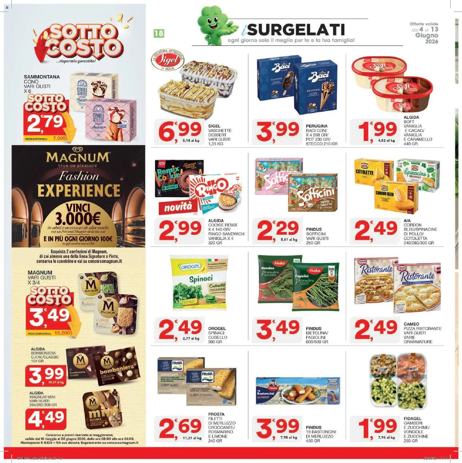Volantino SISA del 04.06.2026 | Pagina: 18 | Prodotti: Abiti, Gamberi, Spinaci, Fagiolini