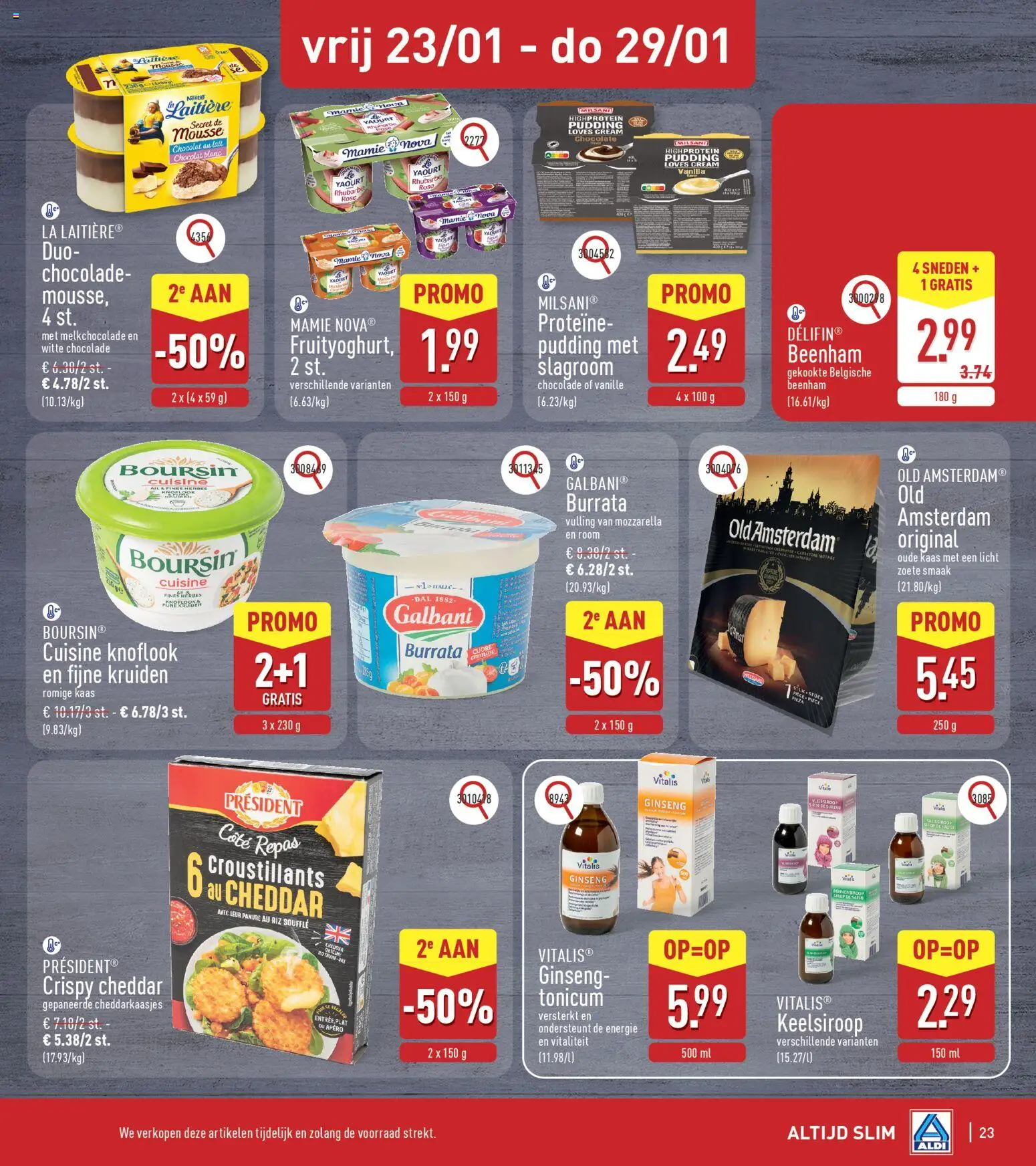 {H1} | Pagina: 23 | Producten: Room, Slagroom, Knoflook, Kaas