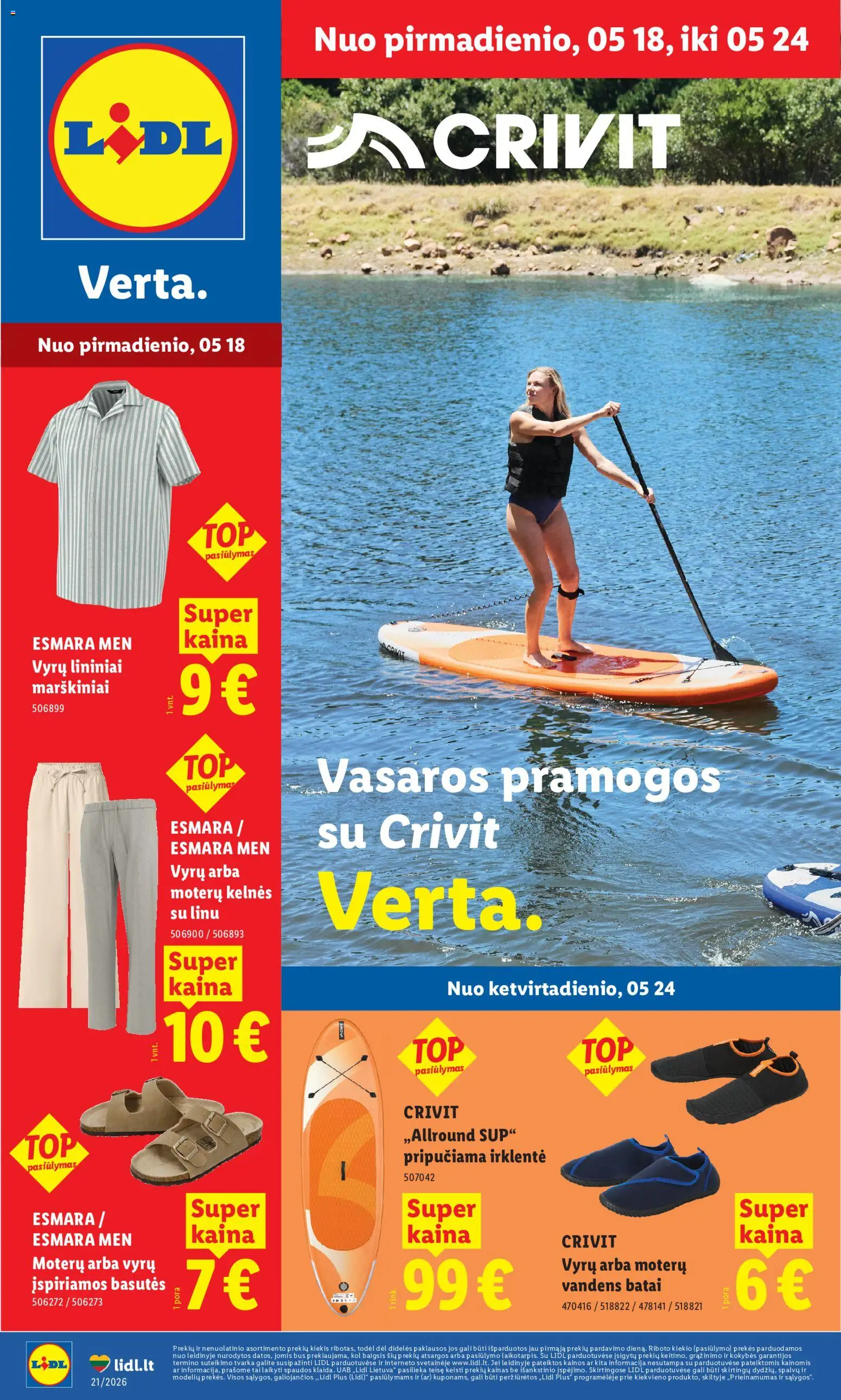 LIDL akcijos nuo 18.05.2026 | Puslapis: 1 | Prekių: Marškiniai, Kelnes