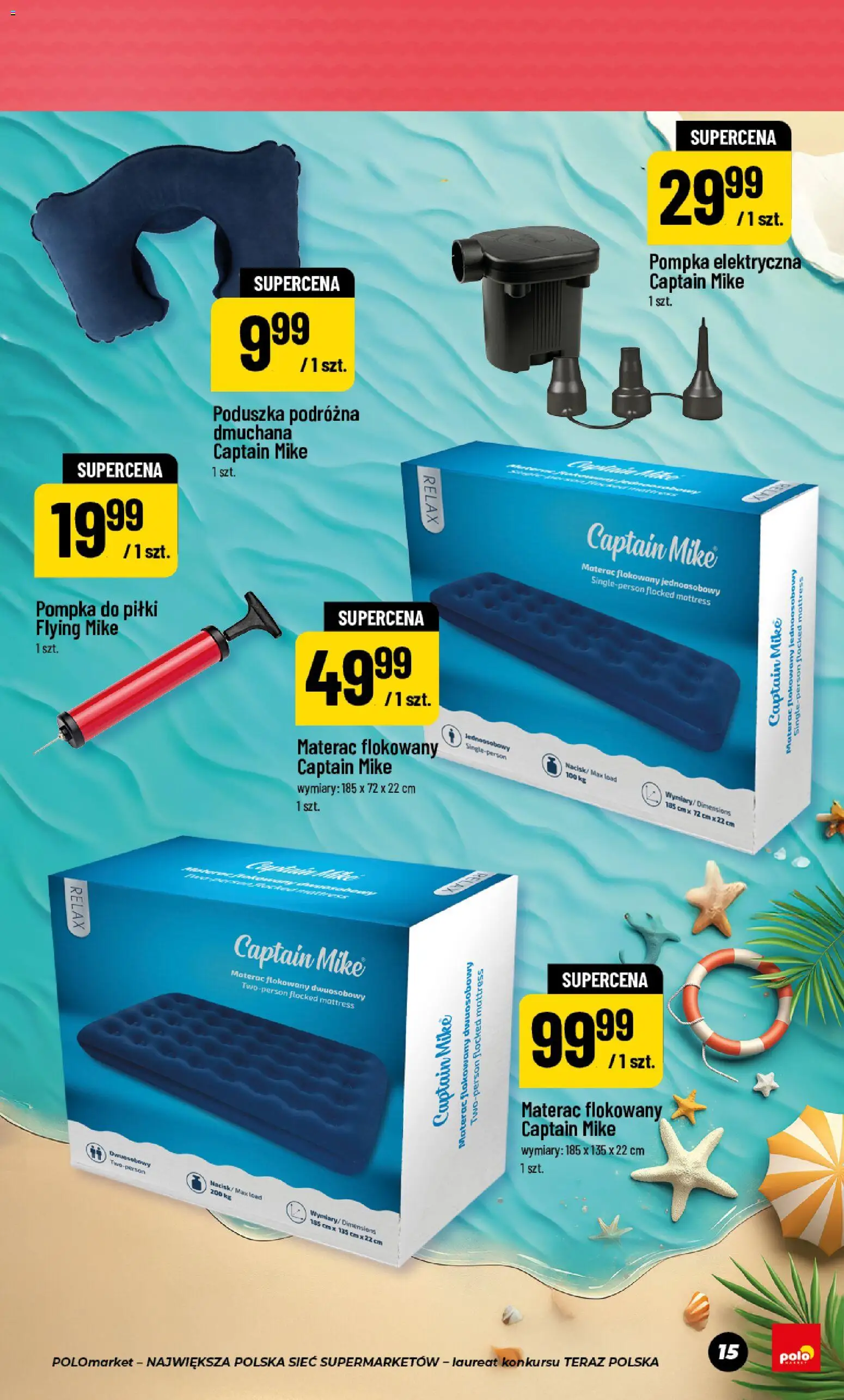 Nowa POLOmarket gazetka od jutra 24.06.2026 | Strona: 15 | Produkty: Materac, Poduszka