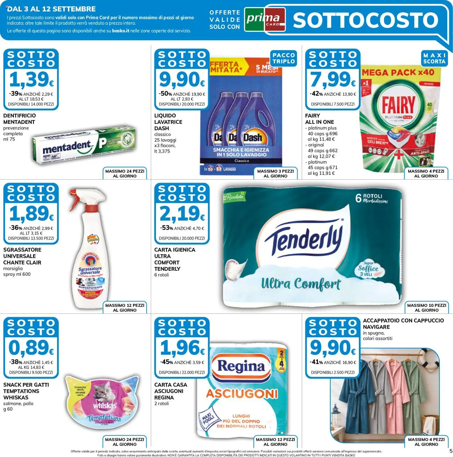 Volantino Basko del 03/09/2026 | Pagina: 5 | Prodotti: Pollo, Sgrassatore, Lavatrice, Profumo