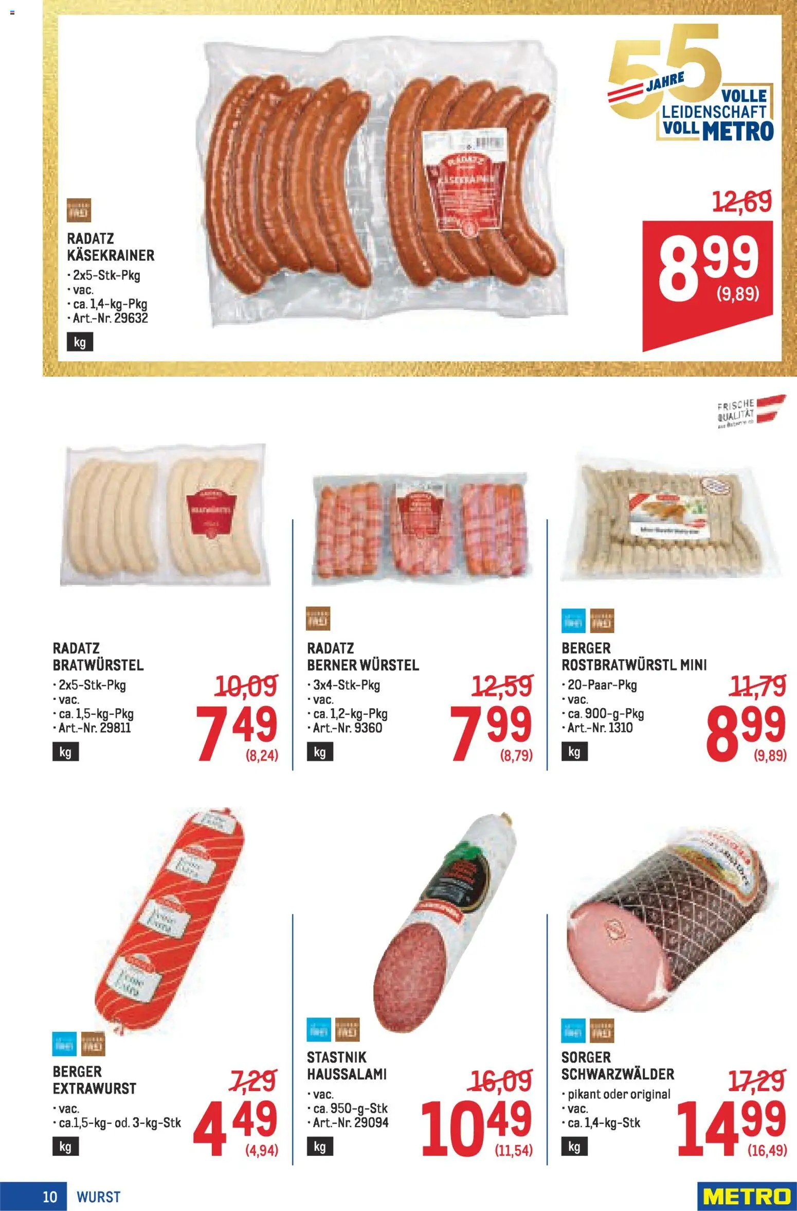 Metro angebote Profi gültig ab 16.04.2026 | Seite: 10 | Produkte: Wurst