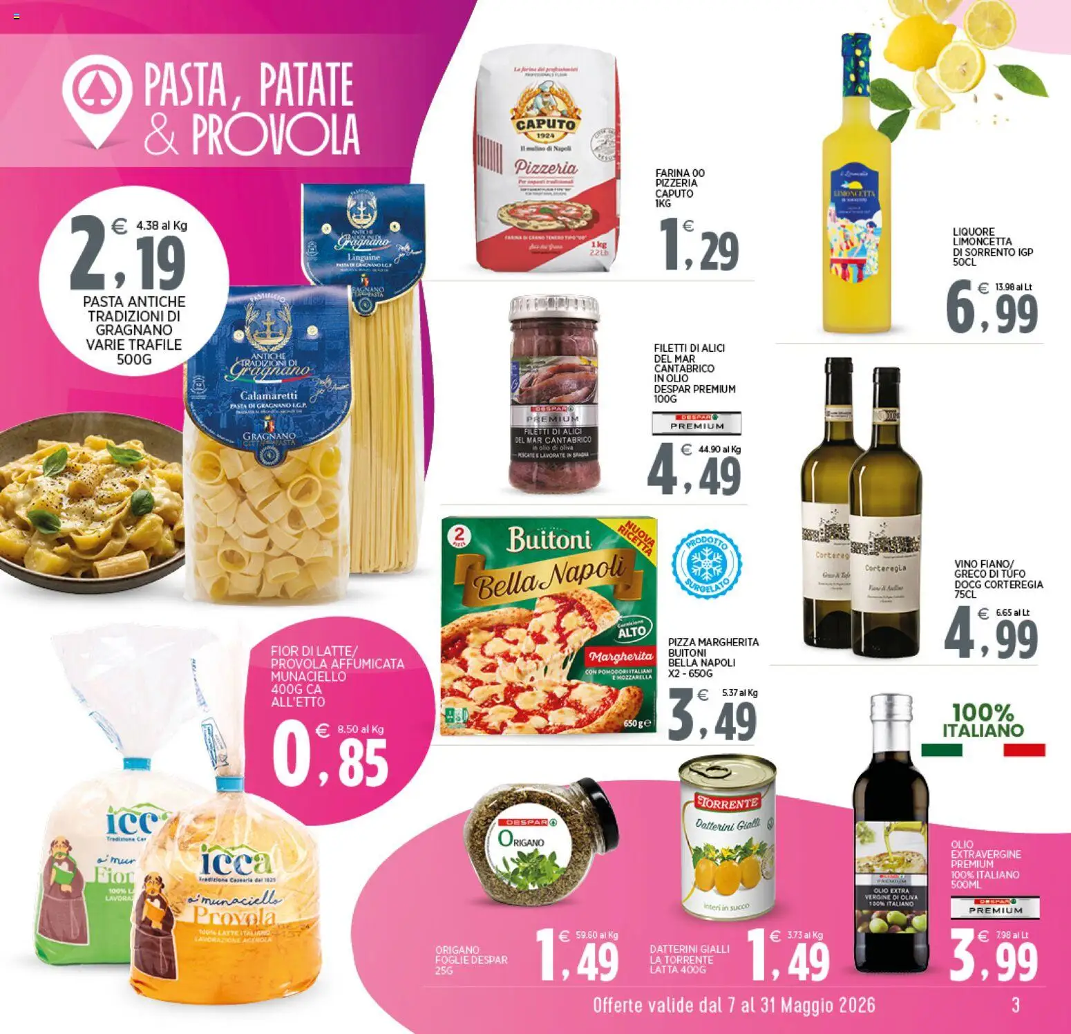 Volantino Interspar del 07.05.2026 | Pagina: 3 | Prodotti: Succo, Patate, Farina, Liquore