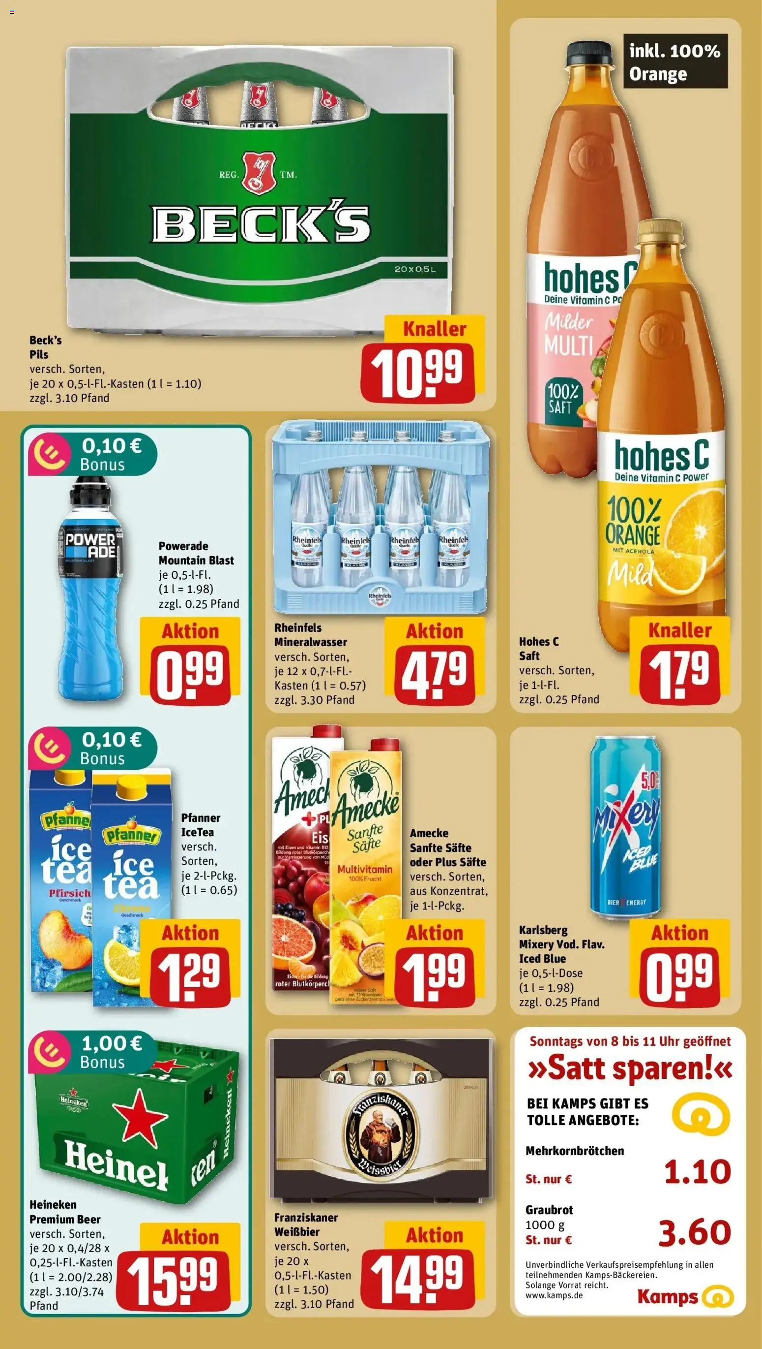 REWE Prospekt ab 31.08.2026 zum Blättern » Angebote | Seite: 16 | Produkte: Franziskaner, Heineken, Hohes c, Mixery