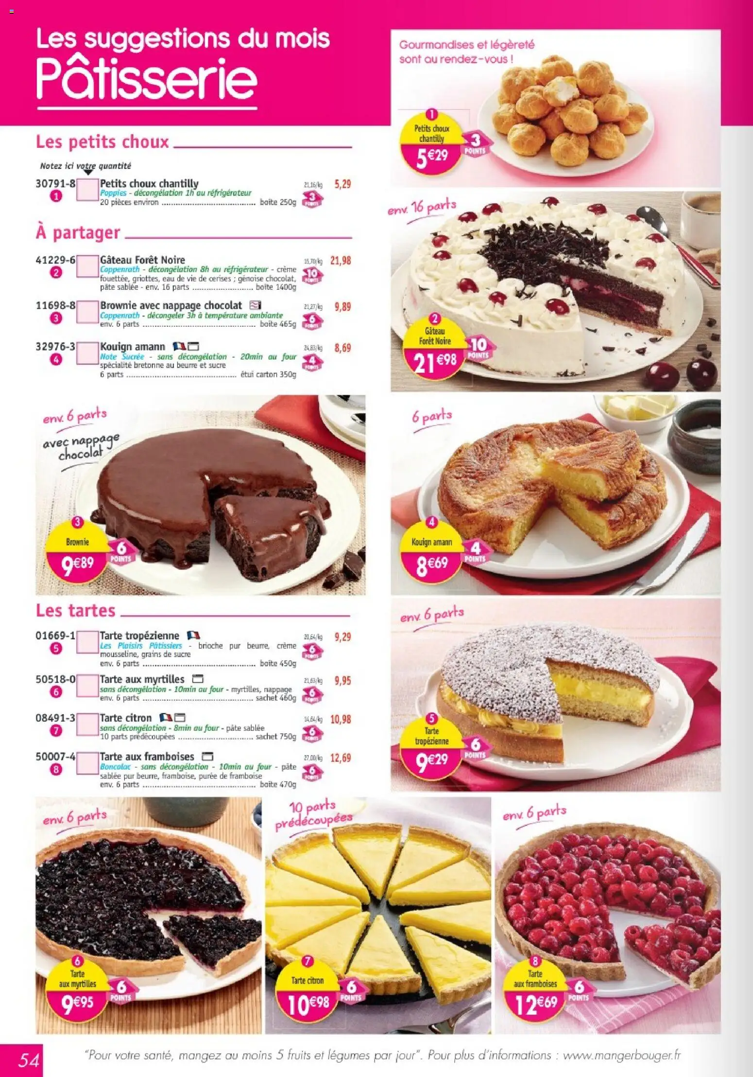 {H1} | Page: 54 | Produits: Citron, Framboise, Cerises, Chocolat