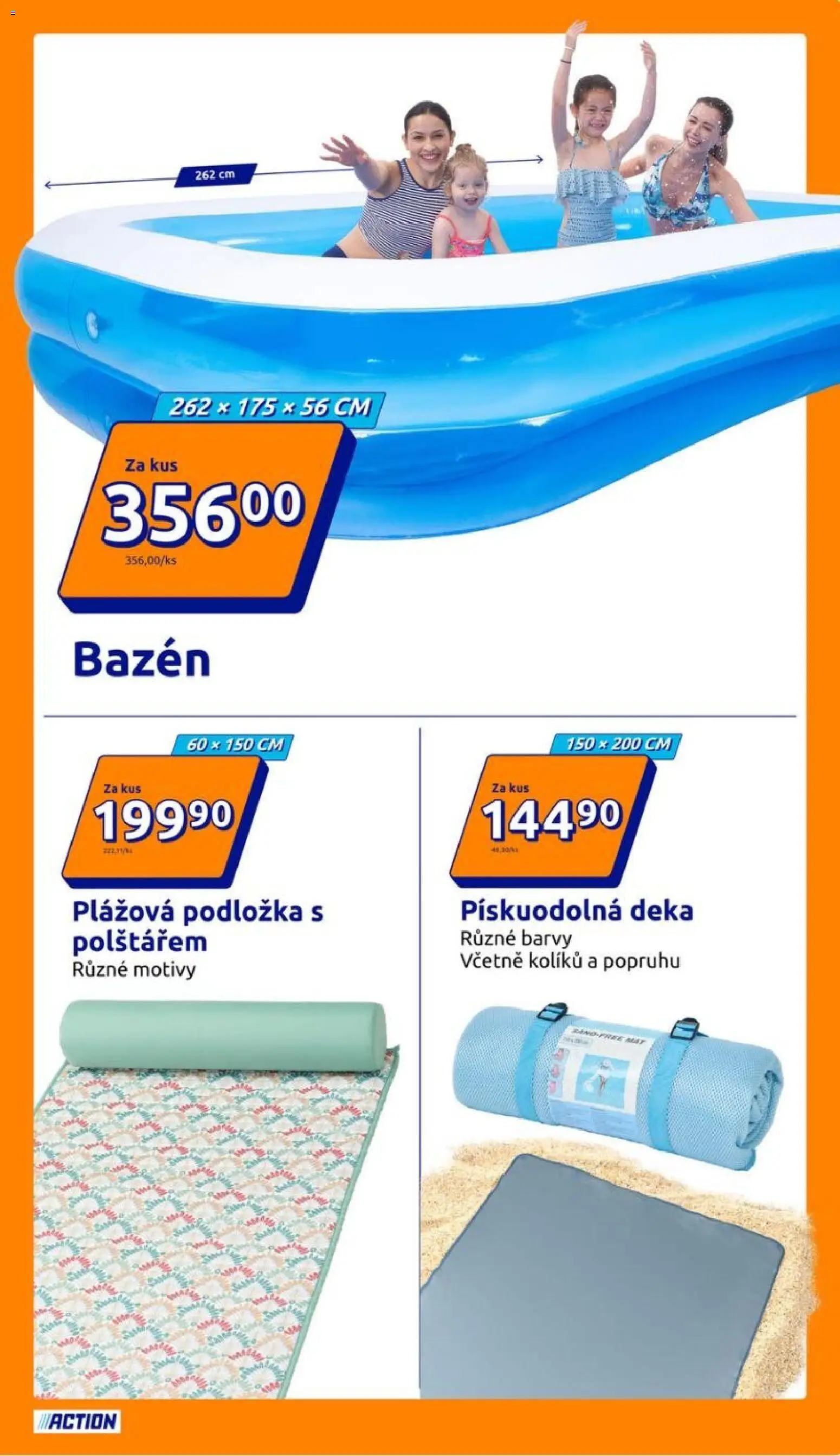 Action leták od 01.07.2026 | Strana: 9 | Produkty: Plážová podložka, Deka, Bazén, Barvy