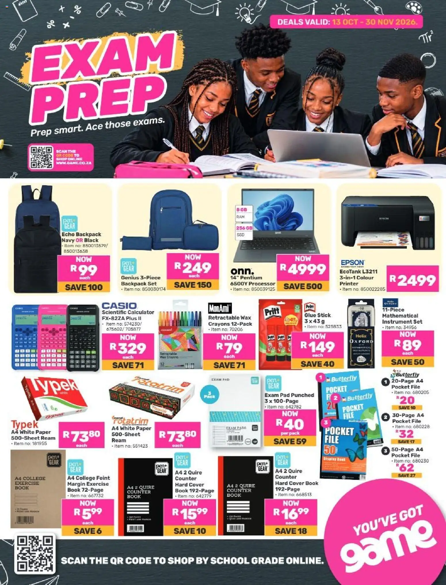 New Game catalogue – valid from 13/10/2026 | Page: 1 | Products: Cover, Calculator, Wax, Paper