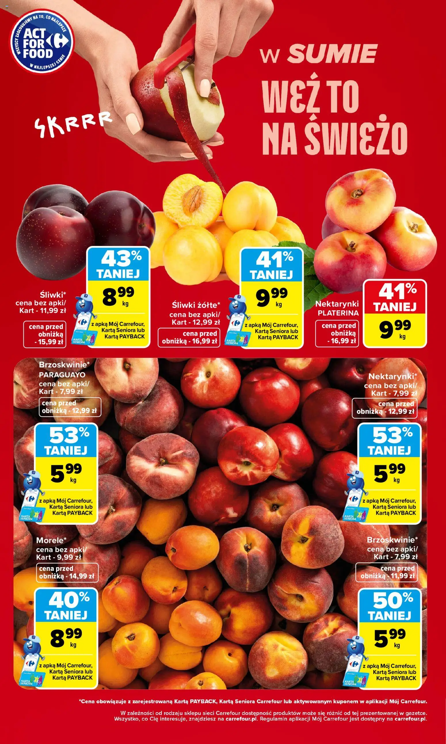 Carrefour gazetka - Weź to na świeżo od 27.07.2026 | Strona: 6 | Produkty: Karta, Śliwki