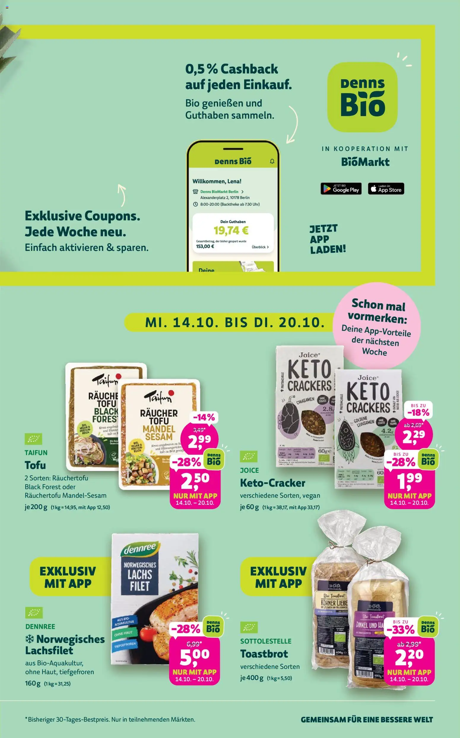 BioMarkt Prospekt – gültig ab 07.10.2026 | Seite: 3 | Produkte: Toastbrot, Lachs, Uhr