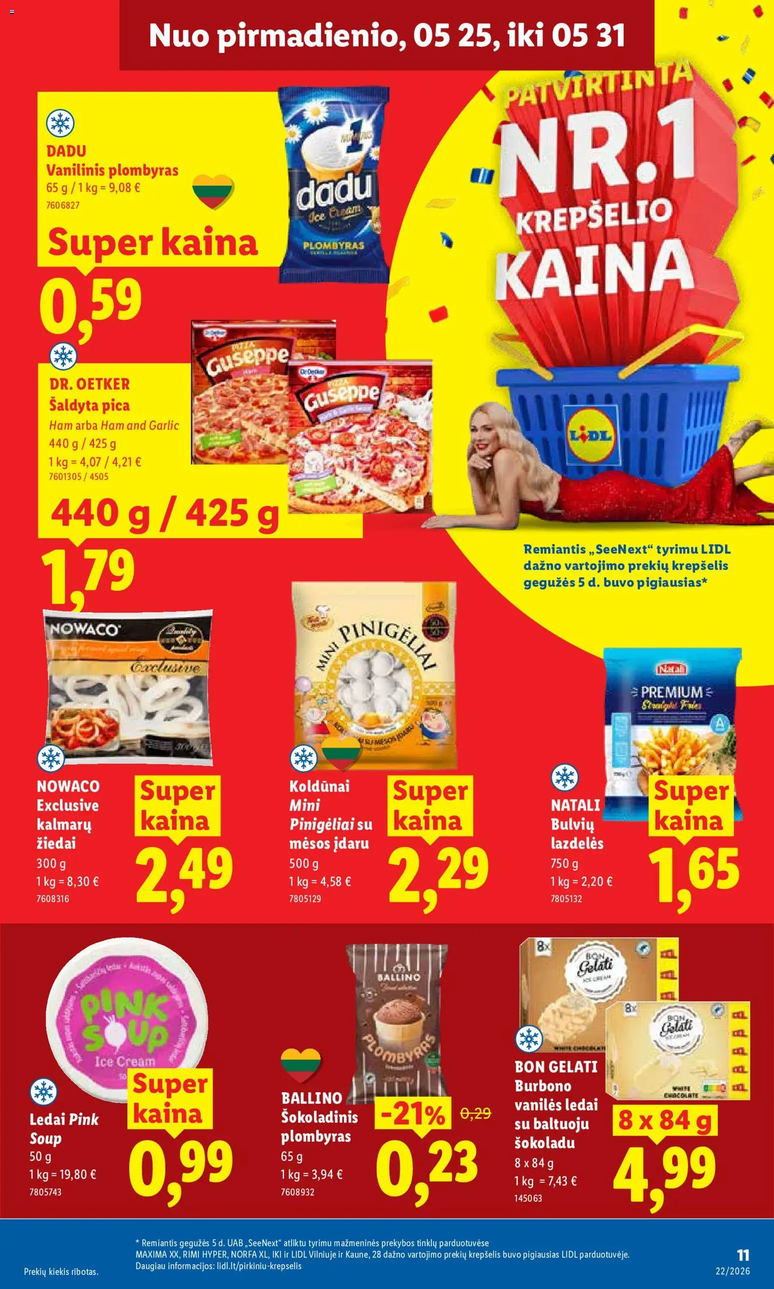 LIDL akcijos nuo 25.05.2026 | Puslapis: 13 | Prekių: Ledai, Plombyras, Pica, Krepšelis