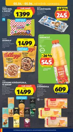 PÖTTYÖS TÚRÓ RUDI, 6 DARAB*, óriás, citromkrémes 6 x 51 g/csomag - amely érvényes a következő dátumtól: 30.04.2026 | Oldal: 44 | Termékek: Túró rudi, Cafissimo, Kurkuma, Tea