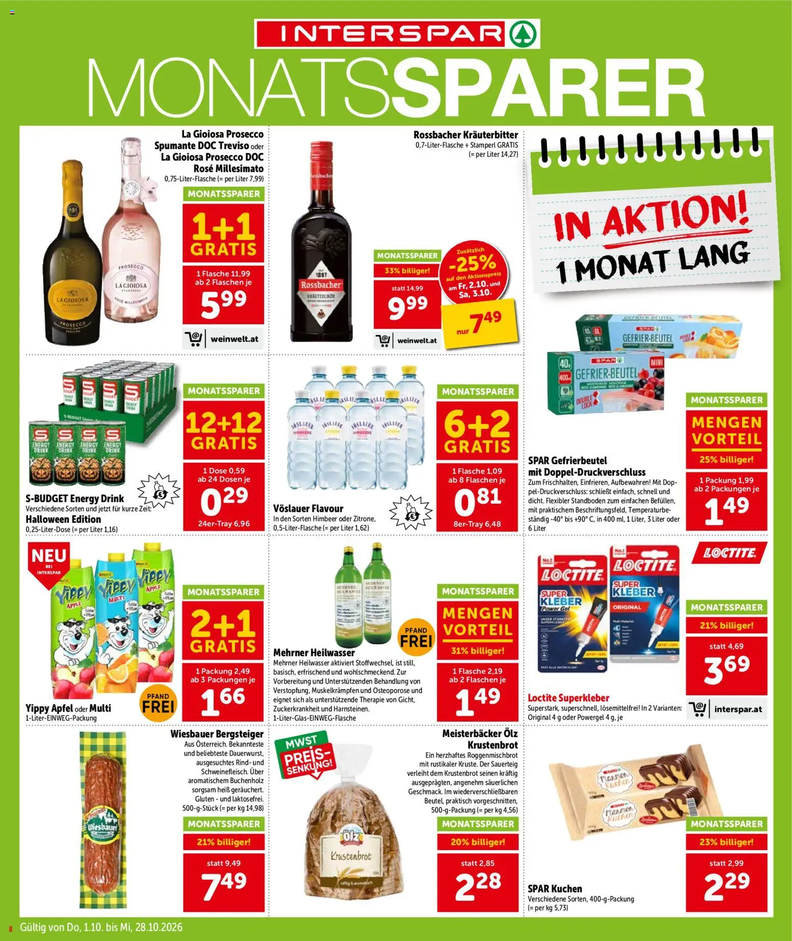 Interspar Broschüre gültig ab 01.10.2026 | Seite: 8 | Produkte: Prosecco, Apple, Äpfel