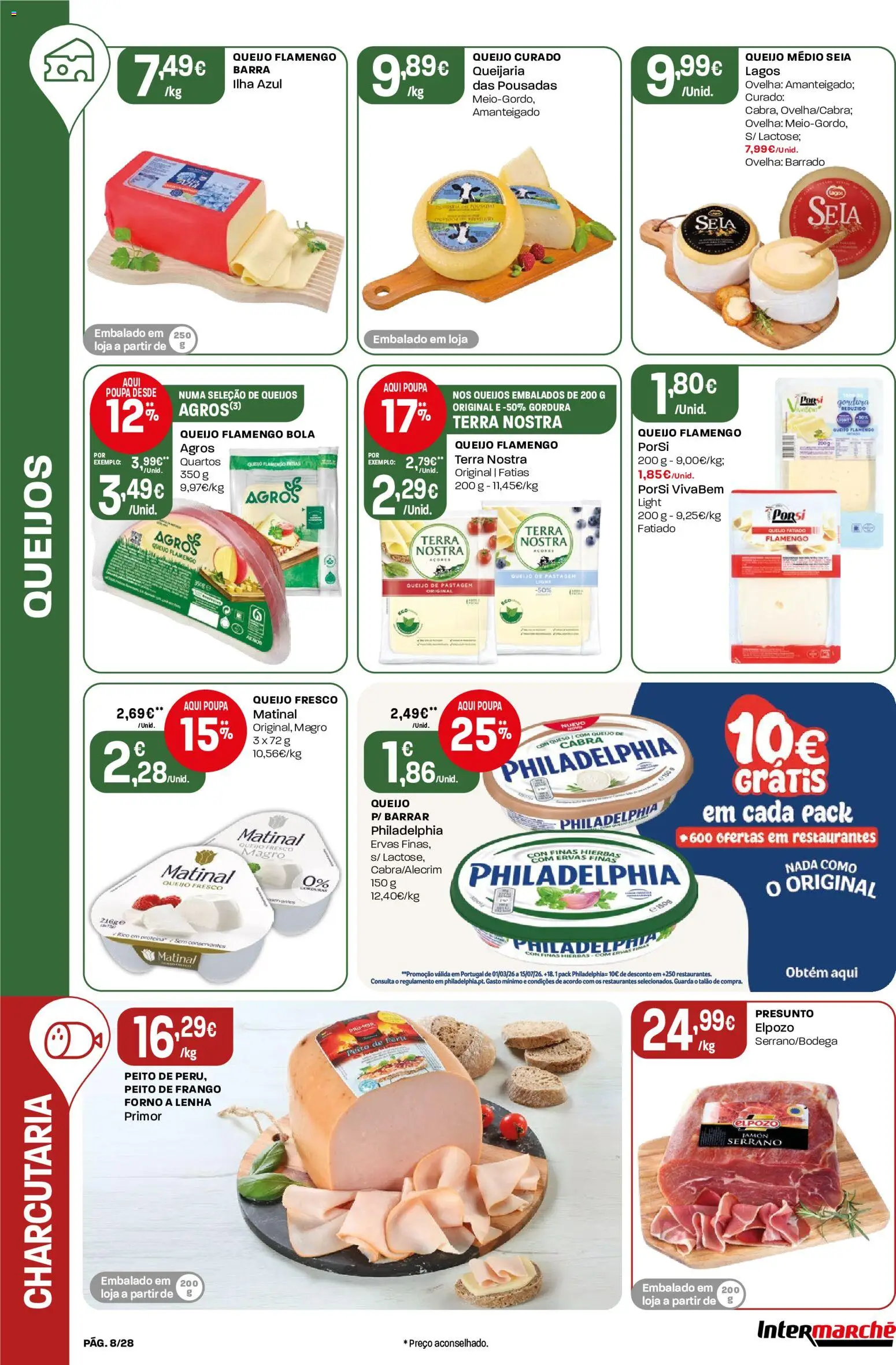 Intermarché Folheto Contact │ válido de 09/07/2026 | Página: 8 | Produtos: Forno, Peito de frango, Frango, Queijo