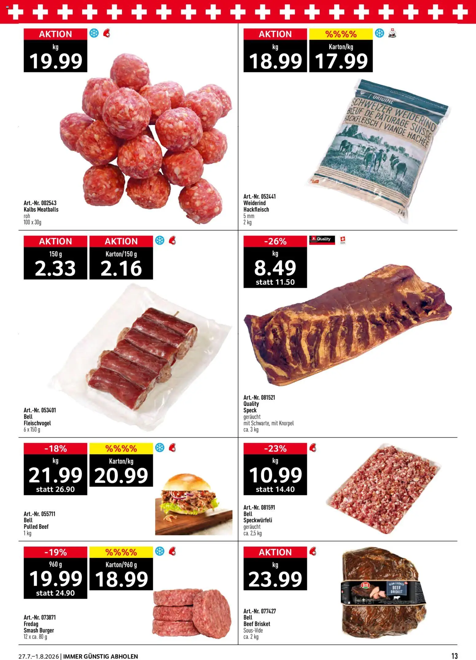 Prodega aktionen – gültig ab 27.07.2026 | Seite: 13 | Produkte: Burger