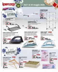 Anteprima del volantino Ipercoop volantino valido a partire dal 07.05.2026 | Pagina: 30 | Prodotti: Pantaloni, Stendibiancheria, Data, Griglia