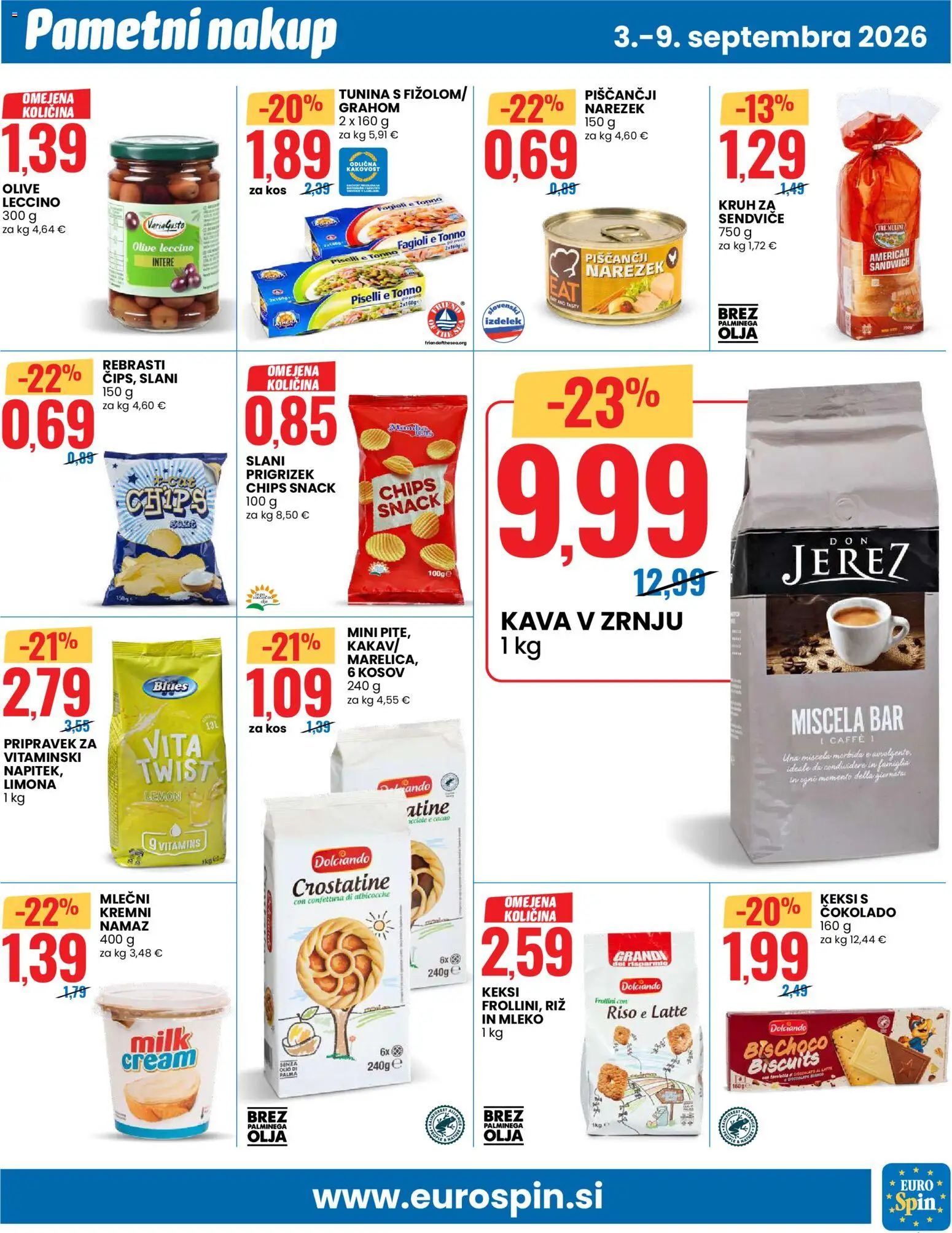 Novi Eurospin katalog ponudbe – veljaven od 03.09.2026 | Stran: 9 | Izdelki: Olive, Mleko, Kruh, Limona