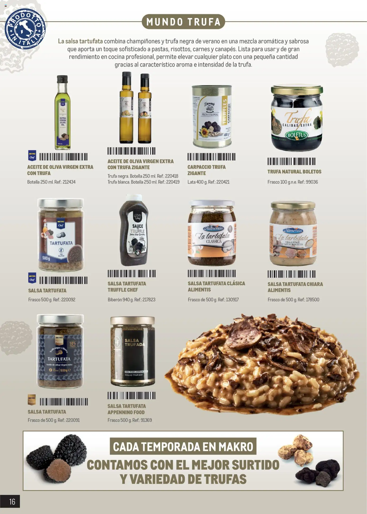Makro Restaurantes italianos Canarias │ válido desde el 27.03.2026 | Página: 16 | Productos: Μπιμπερό, Aceite, Aceite de oliva, Cocina