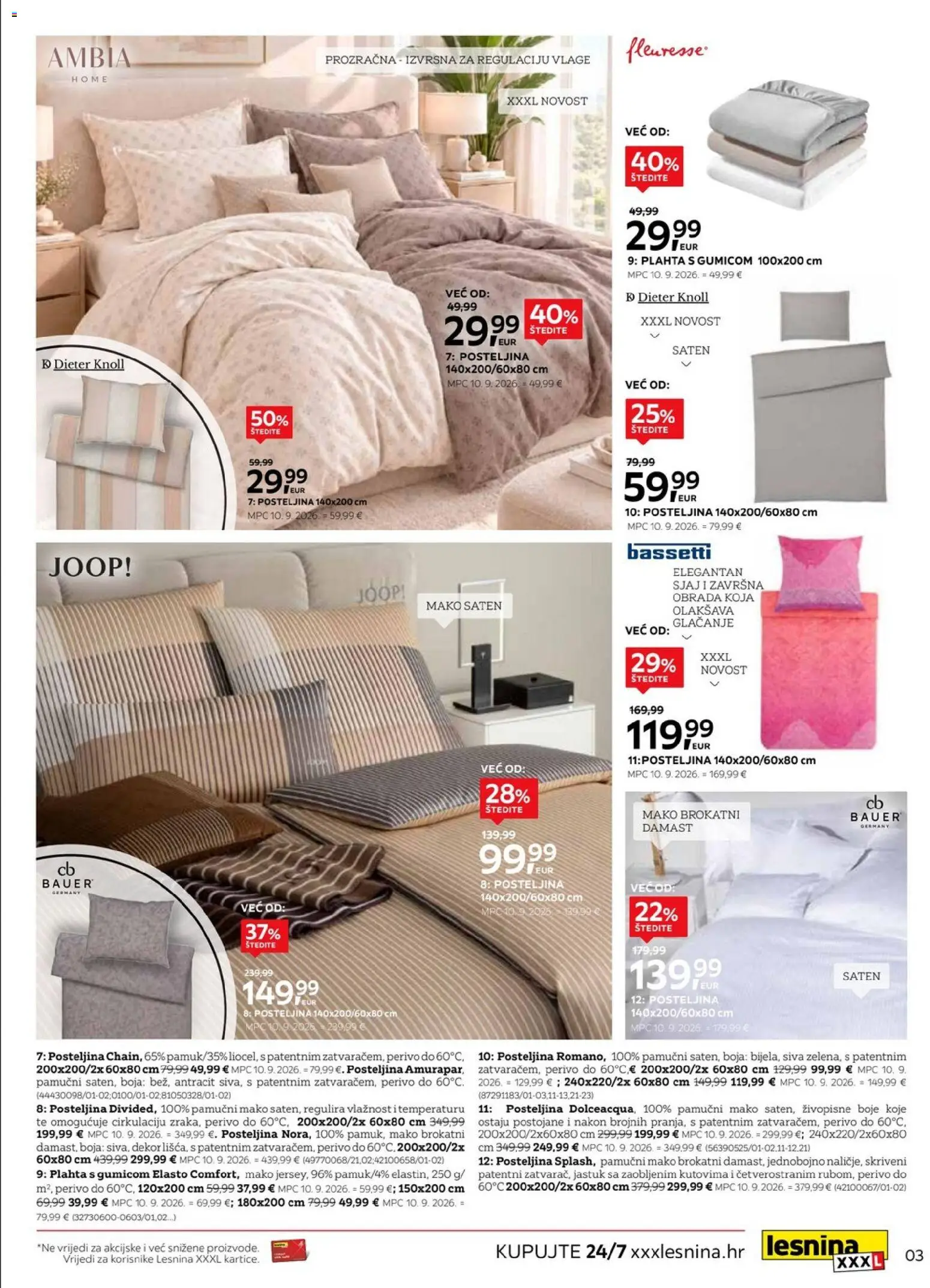 Lesnina katalog | vrijedi od 29.09.2026 | Stranica: 2 | Proizvodi: Jastuk, Plahta, Posteljina