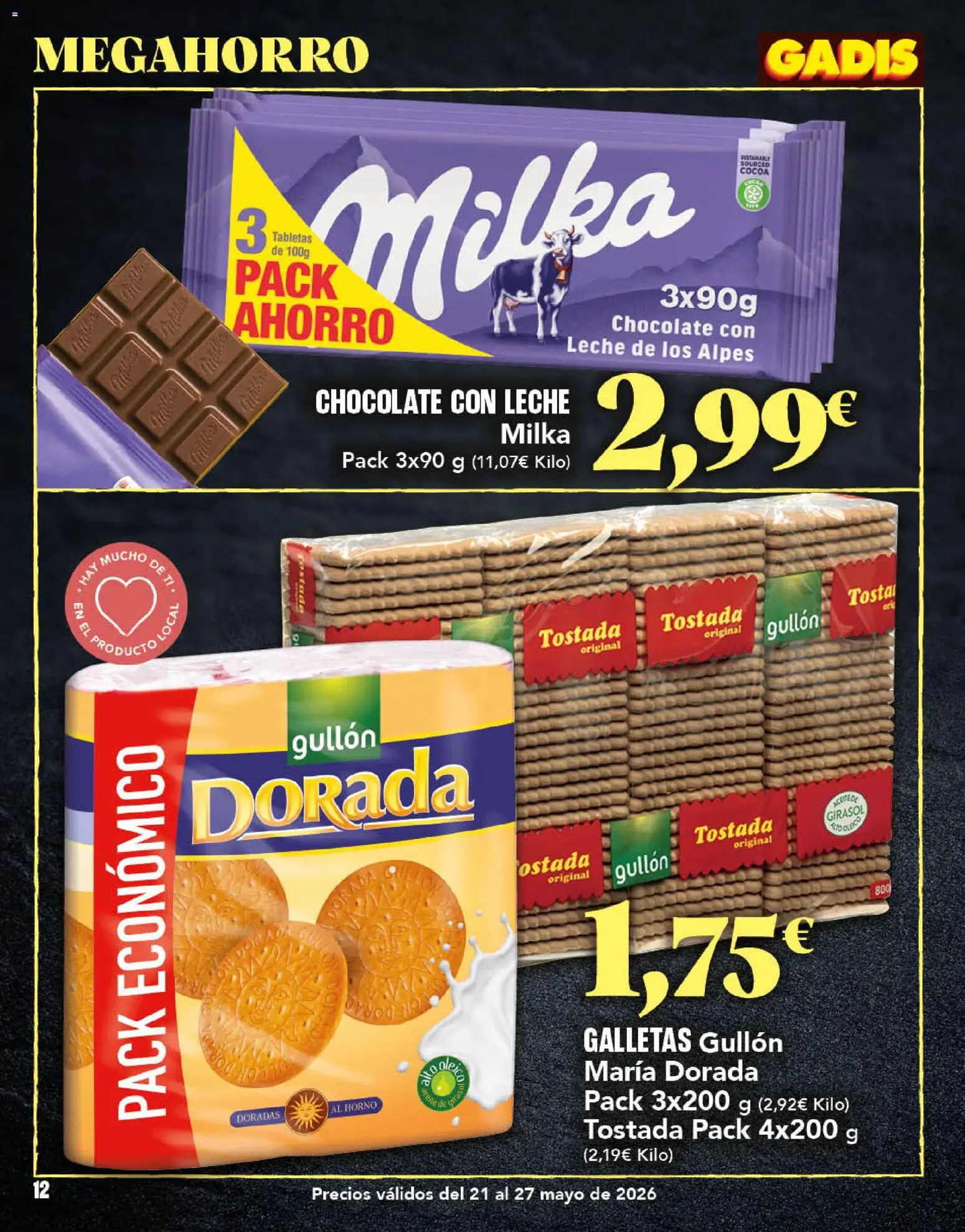 Gadis - folleto │ válido desde el 21.05.2026 | Página: 12 | Productos: Leche, Chocolate, Galletas, Chocolate con leche