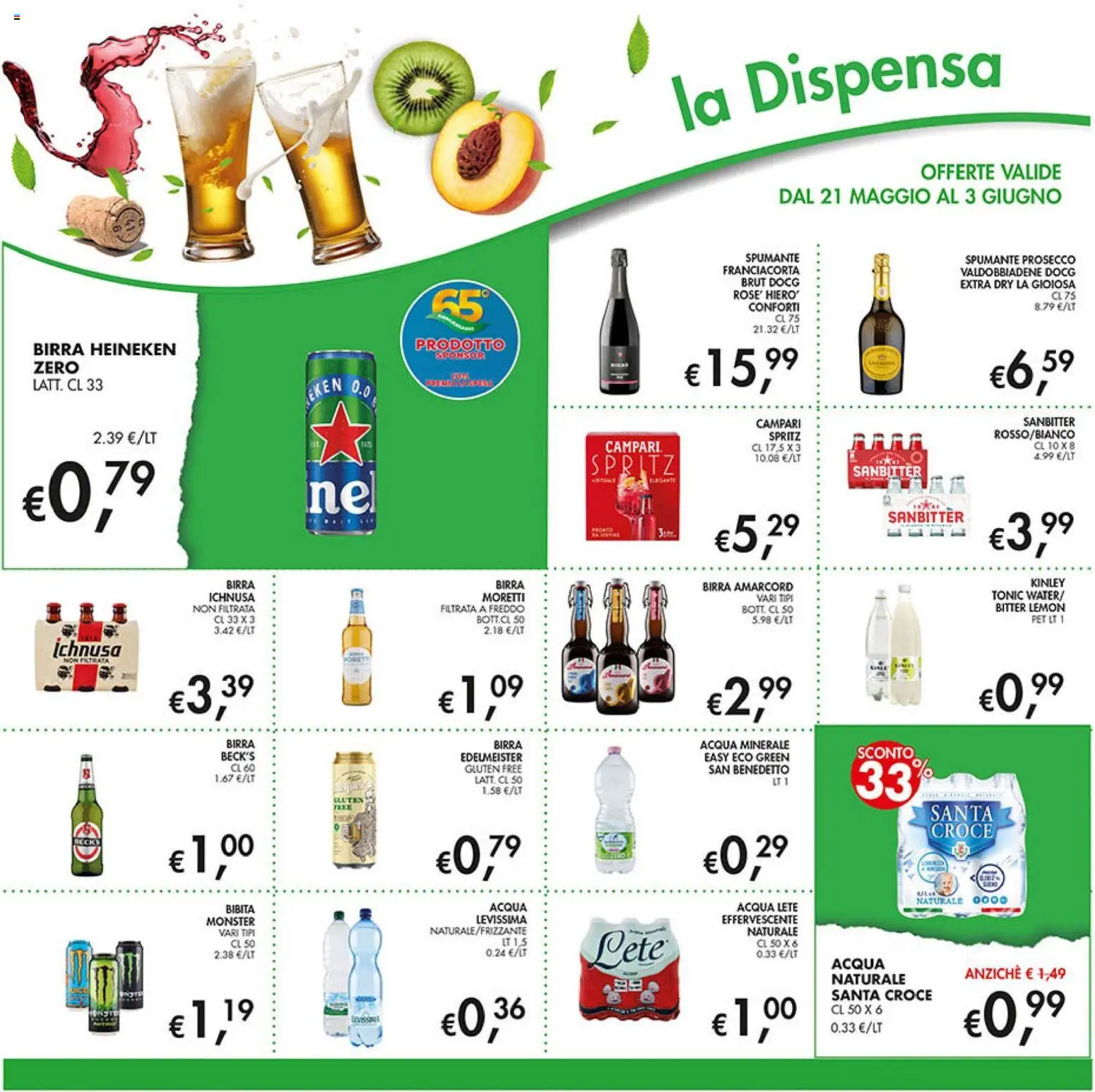 Volantino Coal del 21.05.2026 | Pagina: 16 | Prodotti: Acqua Lete, Birra, Spumante, Bibita